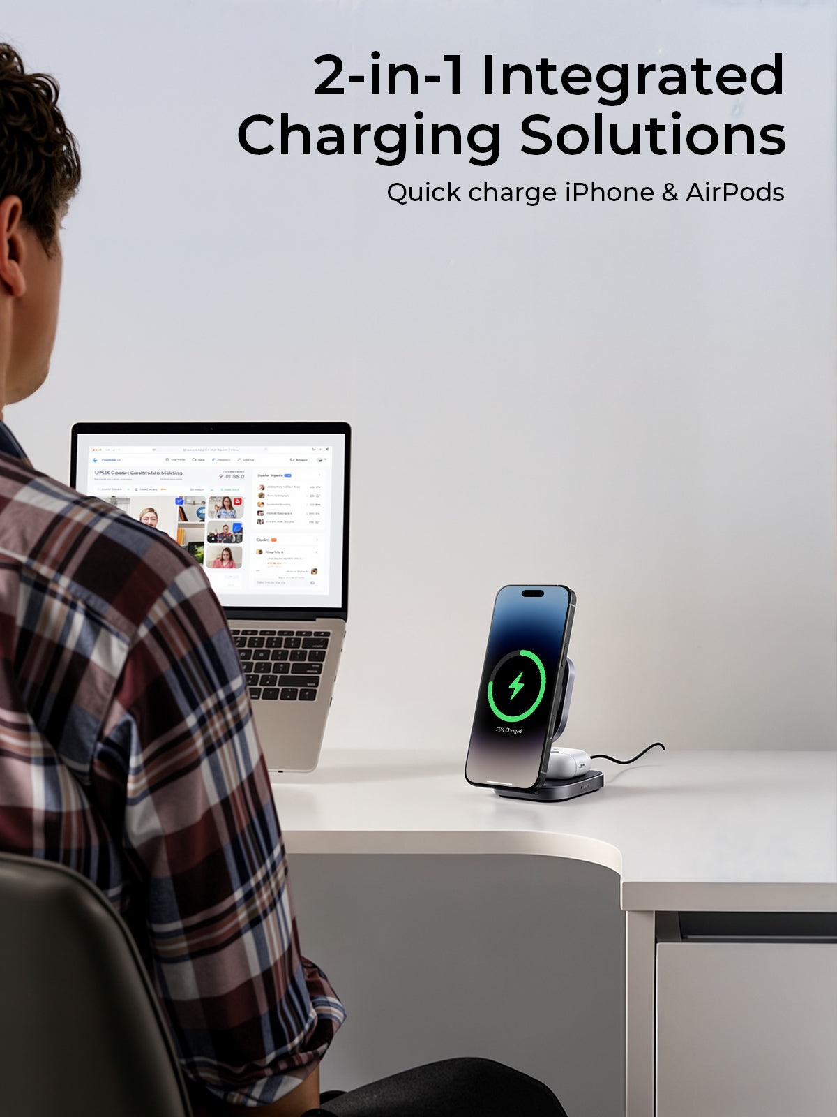 AUKEY LC-MC211 MagFusion L Qi2 2-in-1 faltbare magnetische schnelle kabellose Ladestation