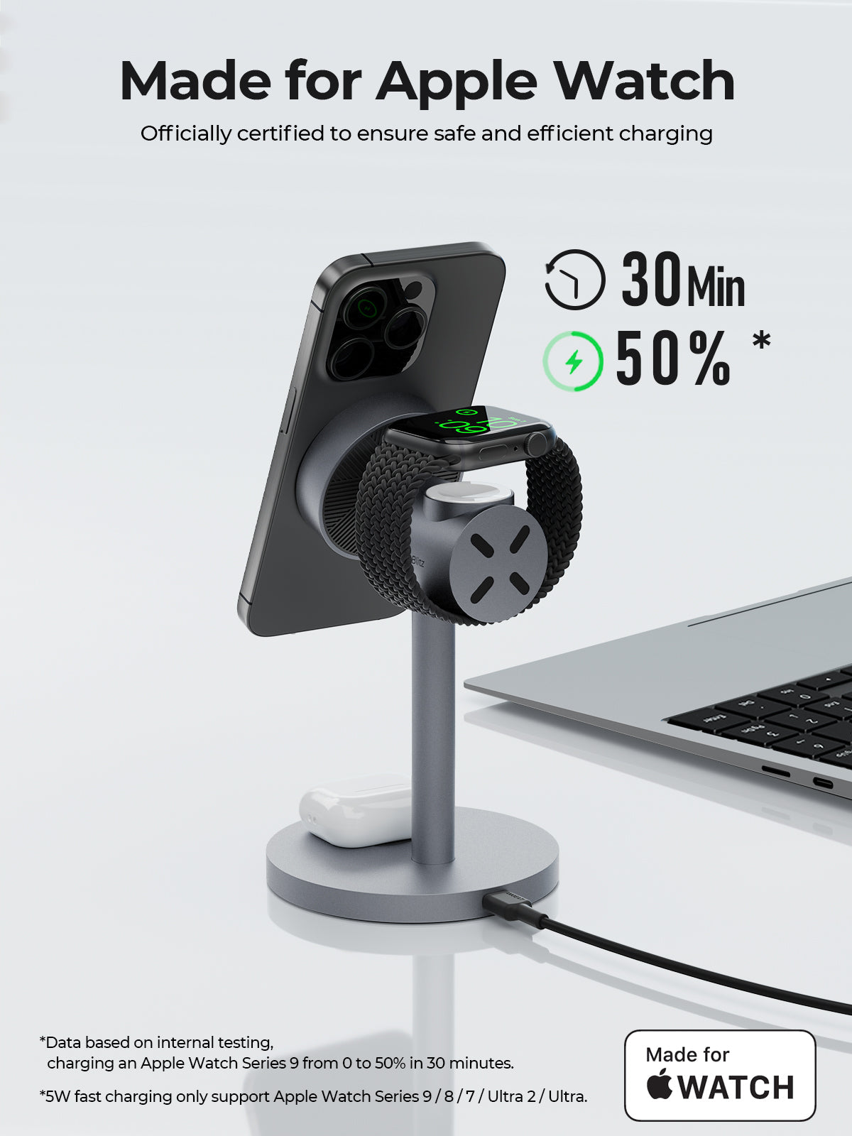 AUKEY LC-MC311 MagFusion Qi2 3-in-1 Kabellose Ladestation