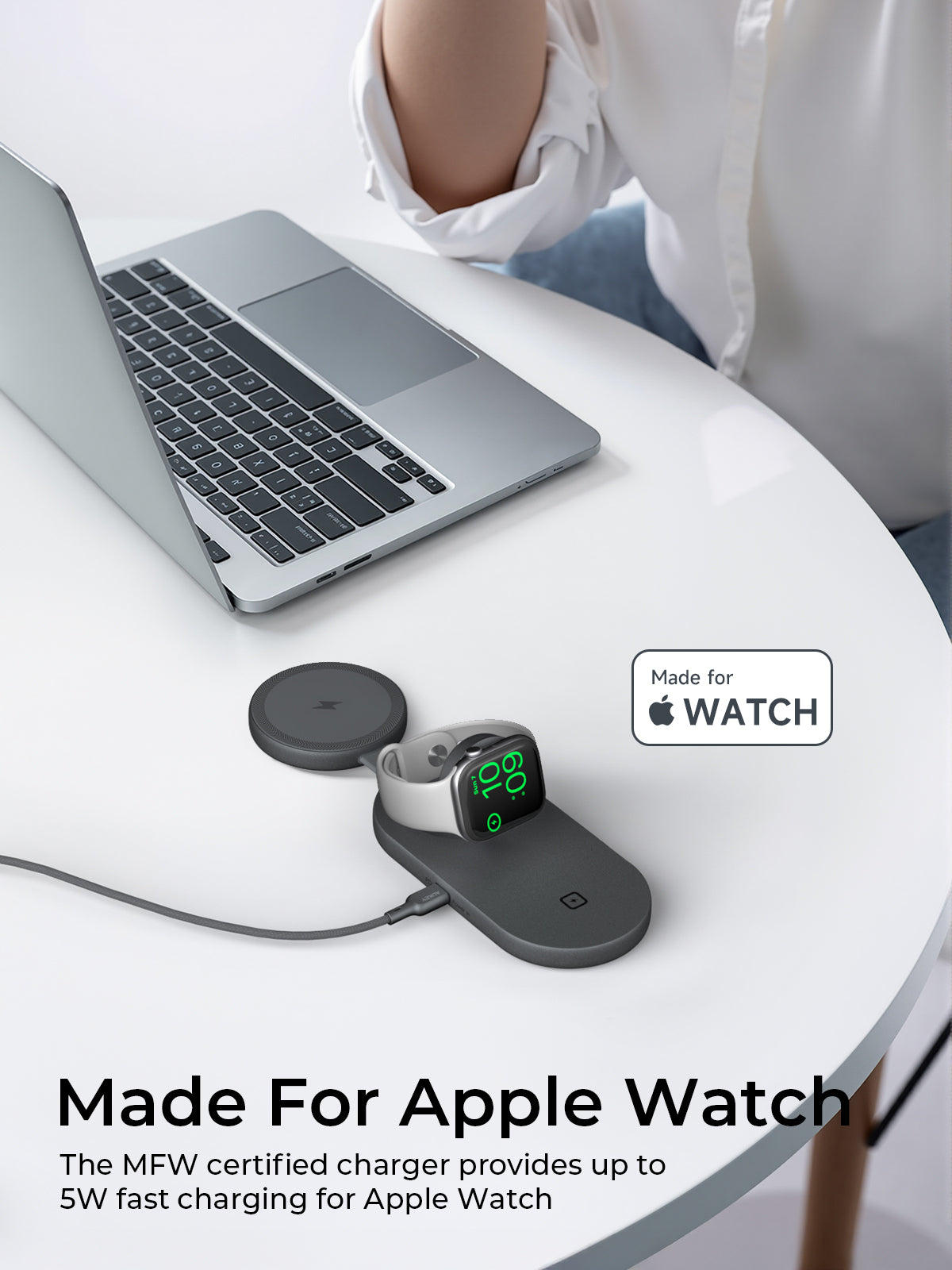 AUKEY LC-MC313 MagFusion C faltbares 3-in-1 magnetisches Wireless-Ladegerät