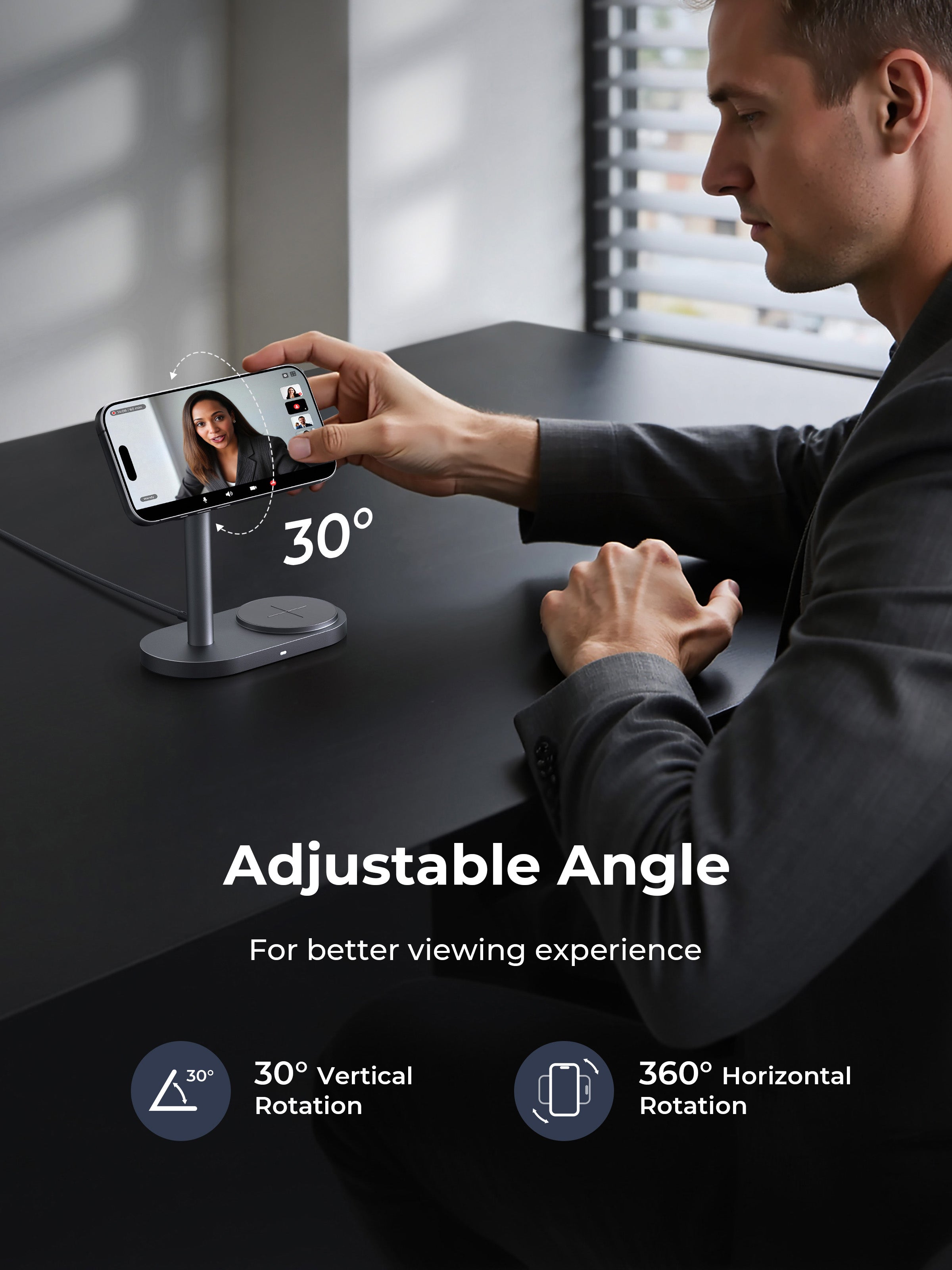 AUKEY LC-MC213 Qi2.2 MagFusion 2X 2-in-1 Magnetischer Wireless Charger (Netzteil nicht im Lieferumfang enthalten)
