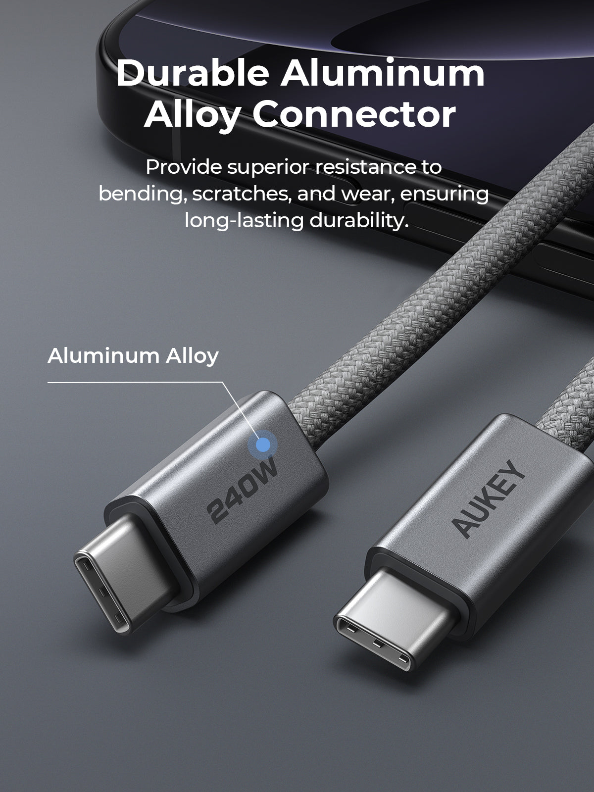 AUKEY CB-DCC242 Circlet Blink 240W USB2.0 C TO C 240W 1.8M