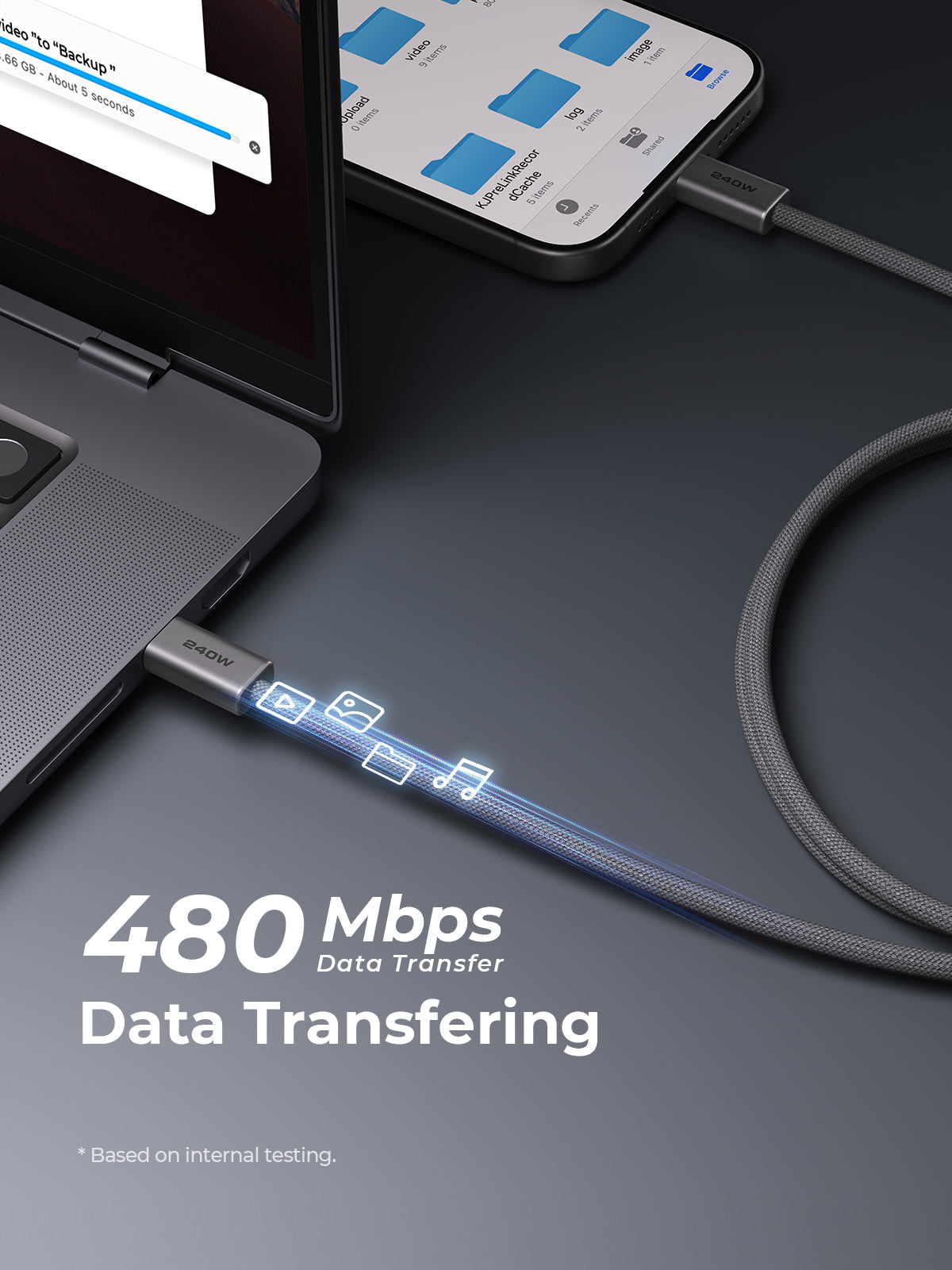 AUKEY CB-DCC242 Circlet Blink 240W USB2.0 C TO C 240W 1.8M