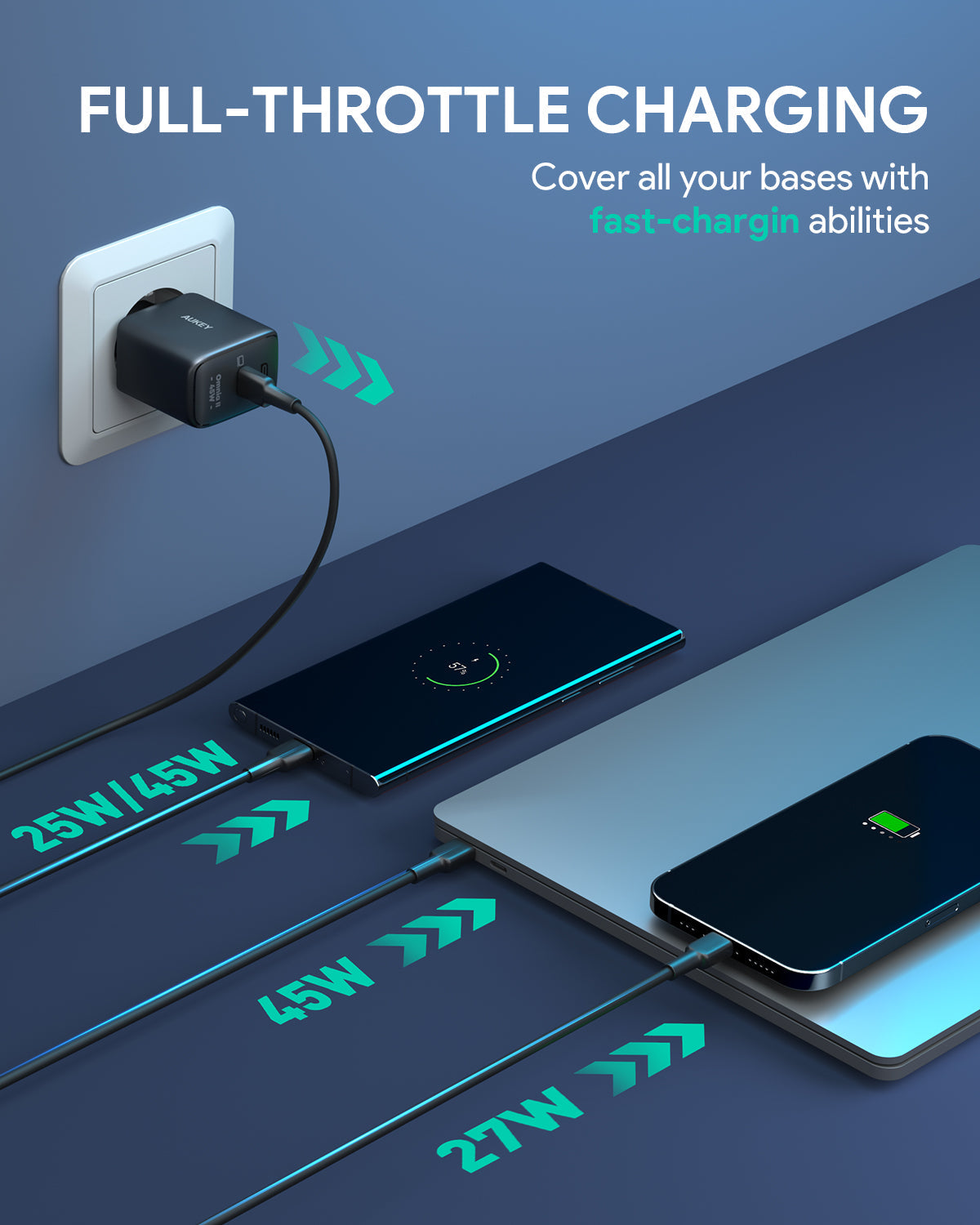 AUKEY PA-B2T 45W USB-C PD Wandladegerät