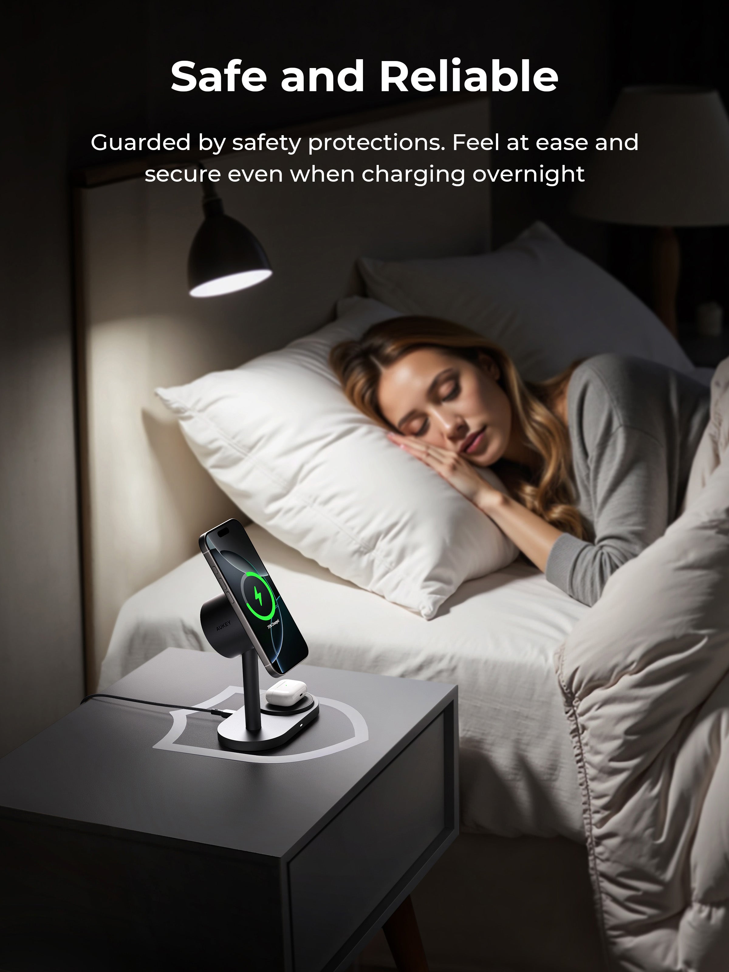AUKEY LC-MC213 Qi2.2 MagFusion 2X 2-in-1 Magnetischer Wireless Charger (Netzteil nicht im Lieferumfang enthalten)