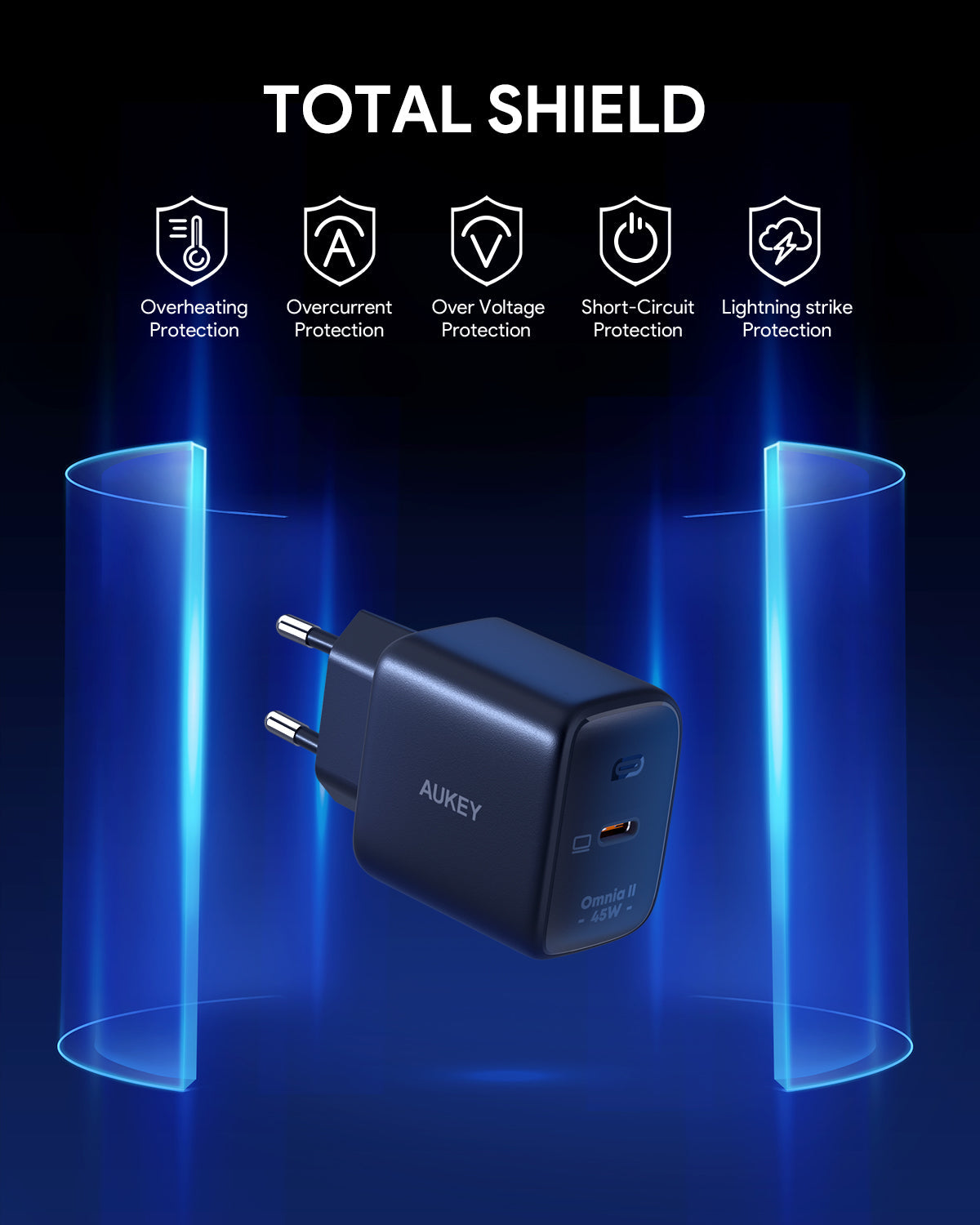 AUKEY PA-B2T 45W USB-C PD Wandladegerät