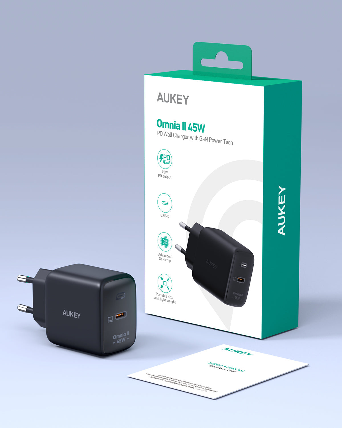 AUKEY PA-B2T 45W USB-C PD Wandladegerät