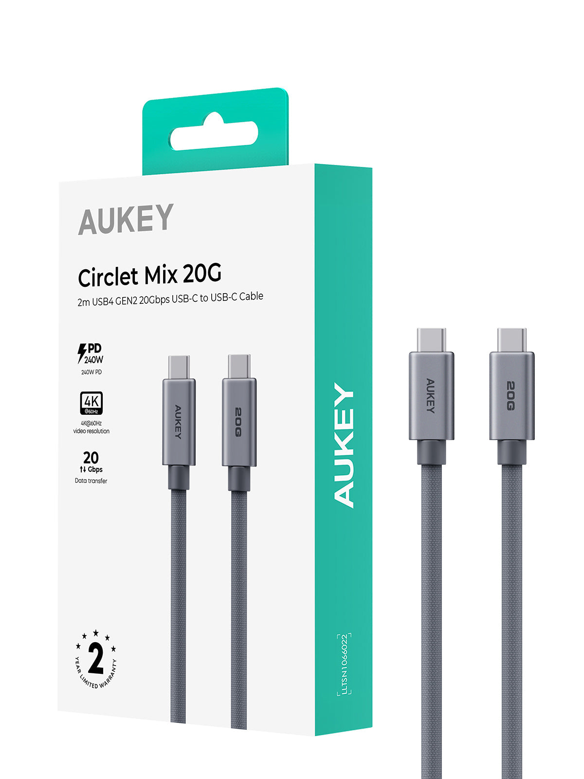 AUKEY CB-DCC321 Circlet Mix 20G USB4 GEN2 20G 2M