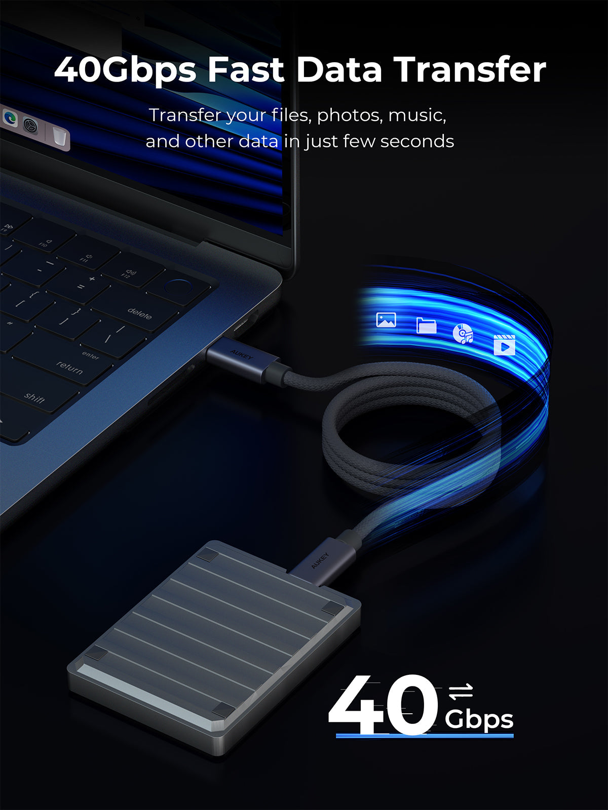 AUKEY CB-DCC401 Circlet Mix 40G USB4 GEN3 40G 1M