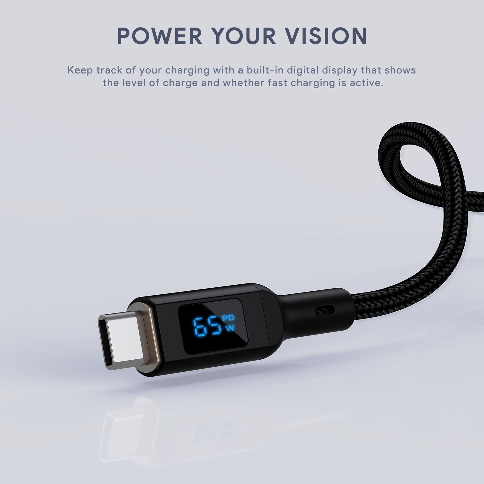 AUKEY CB-MCC101 | 100W 1m USB-C to USB-C LCD Cable
