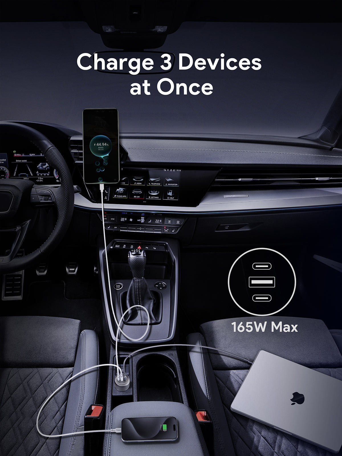 AUKEY CC-P4 Pathfinder Mix 3 165W Schnellladegerät für Autos