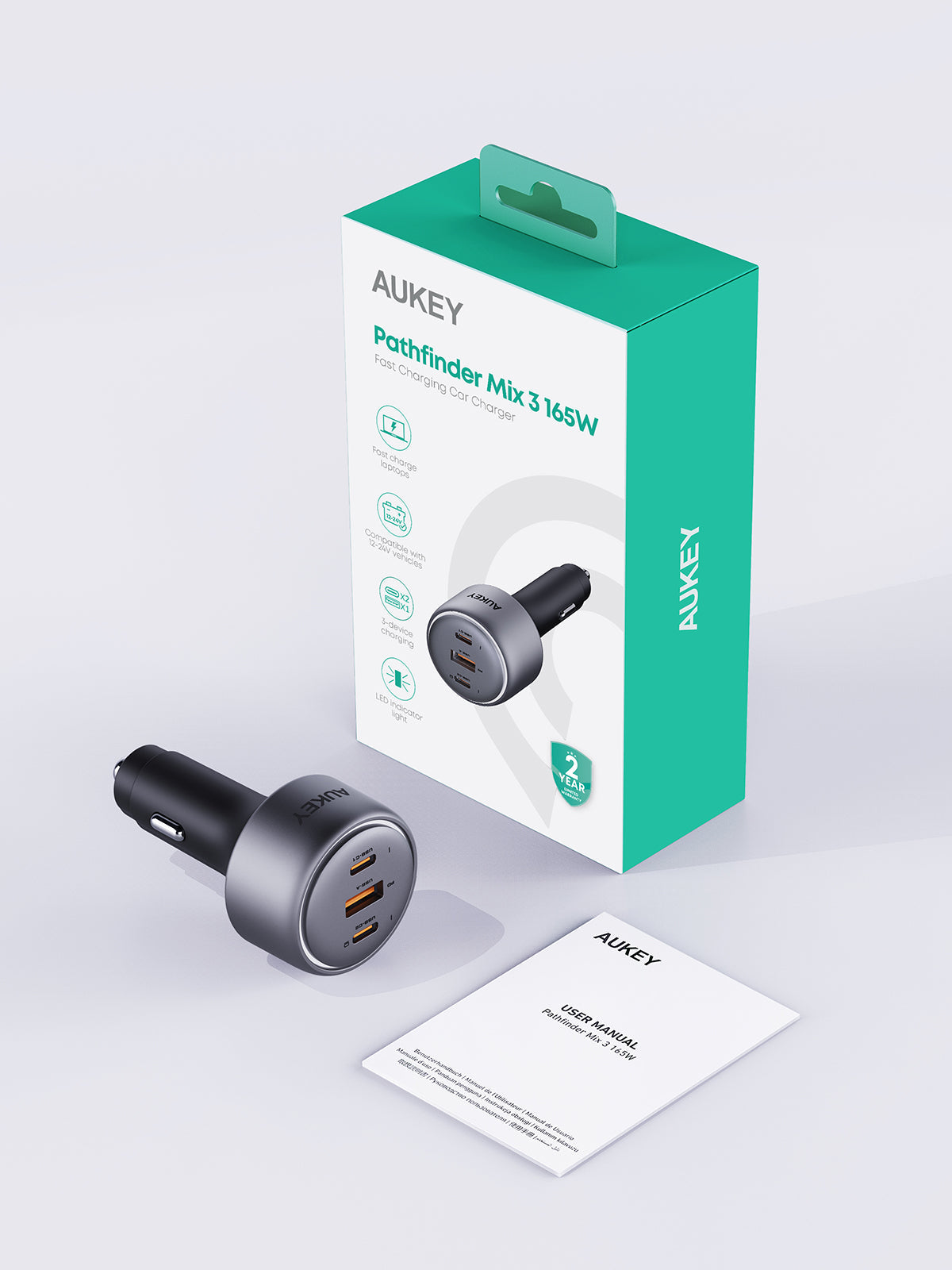 AUKEY CC-P4 Pathfinder Mix 3 165W Schnellladegerät für Autos