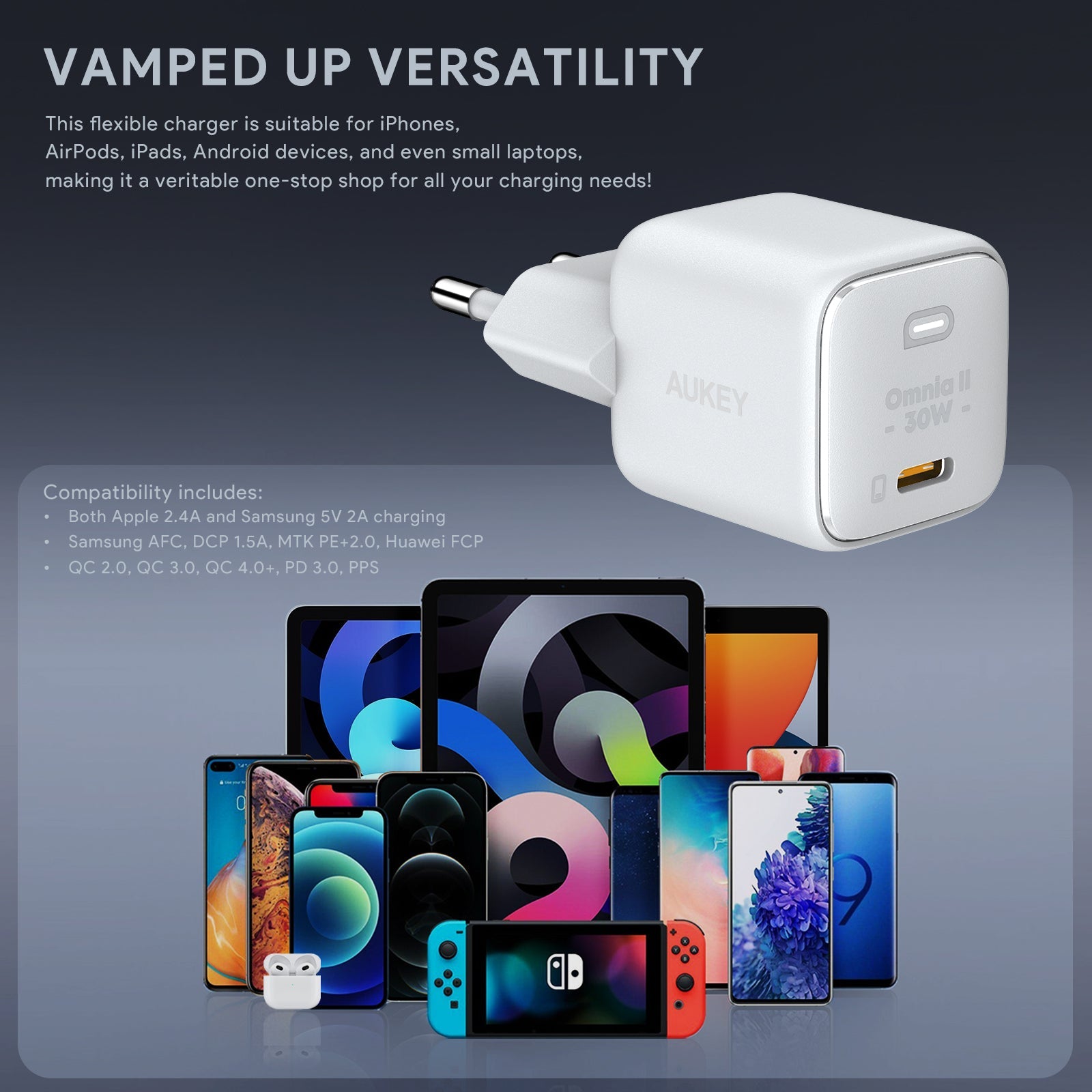 AUKEY PA-B1L Mini 30W USB-C PD Wandladegerät
