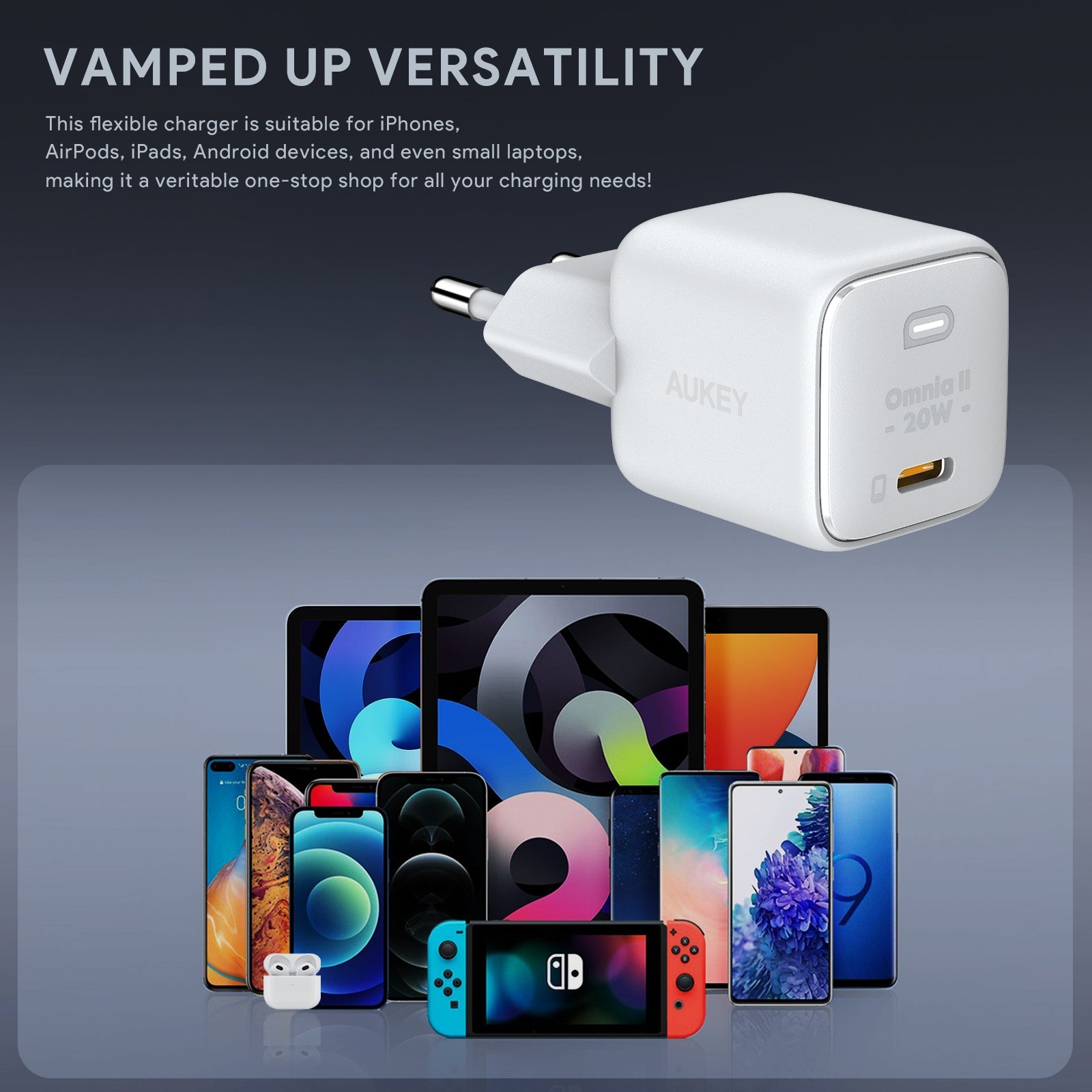 AUKEY PA-B1T Mini 20W USB-C PD Wandladegerät