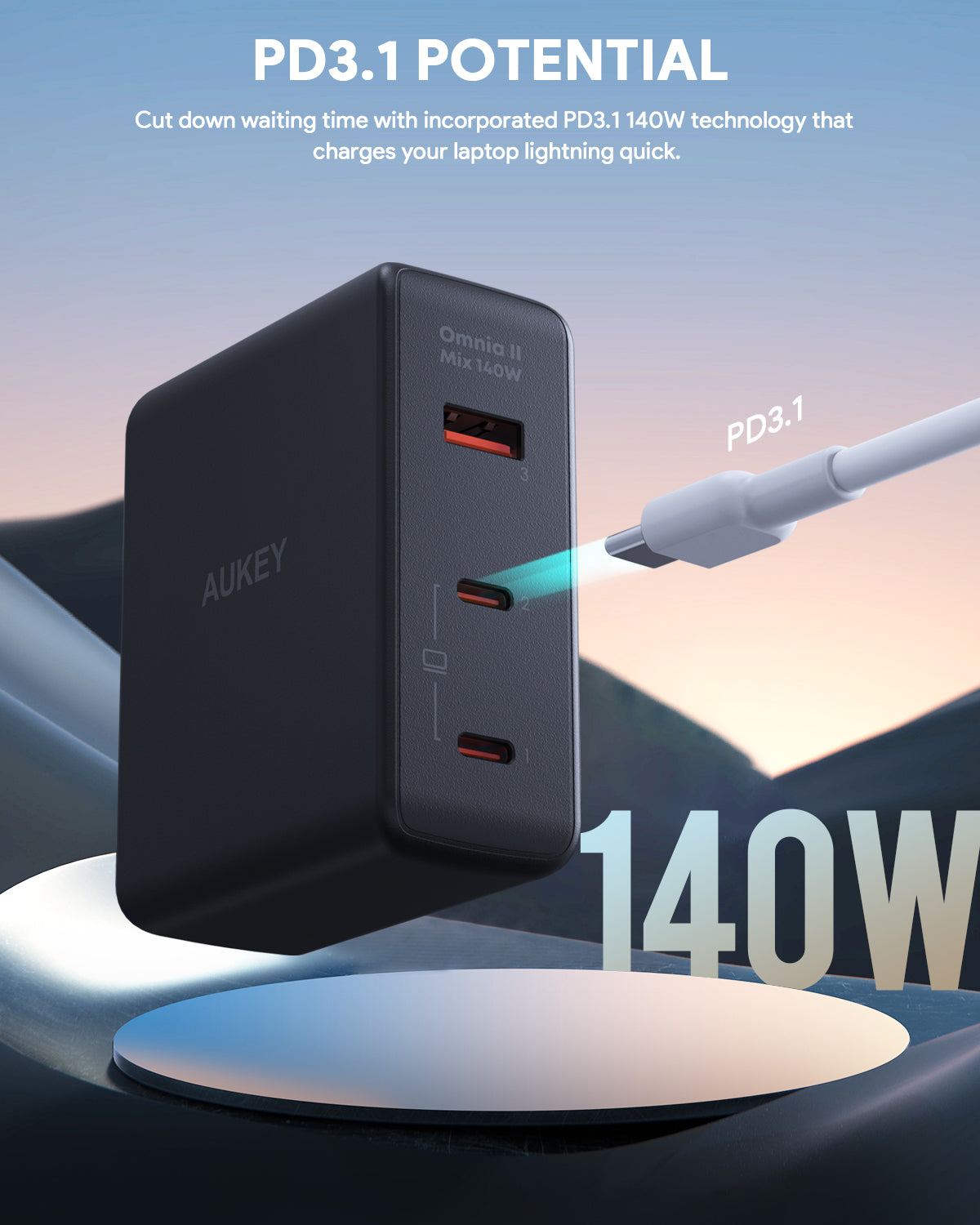AUKEY PA-B7O Omnia II Mix 140W Wandladegerät