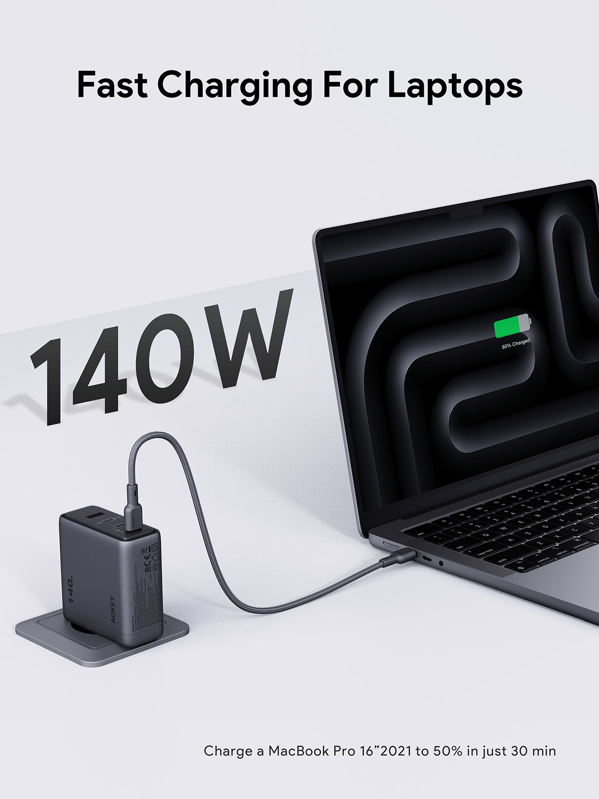 AUKEY PA-C6 Comet Mix 4 140W PD-Wandladegerät mit GaN-Technologie