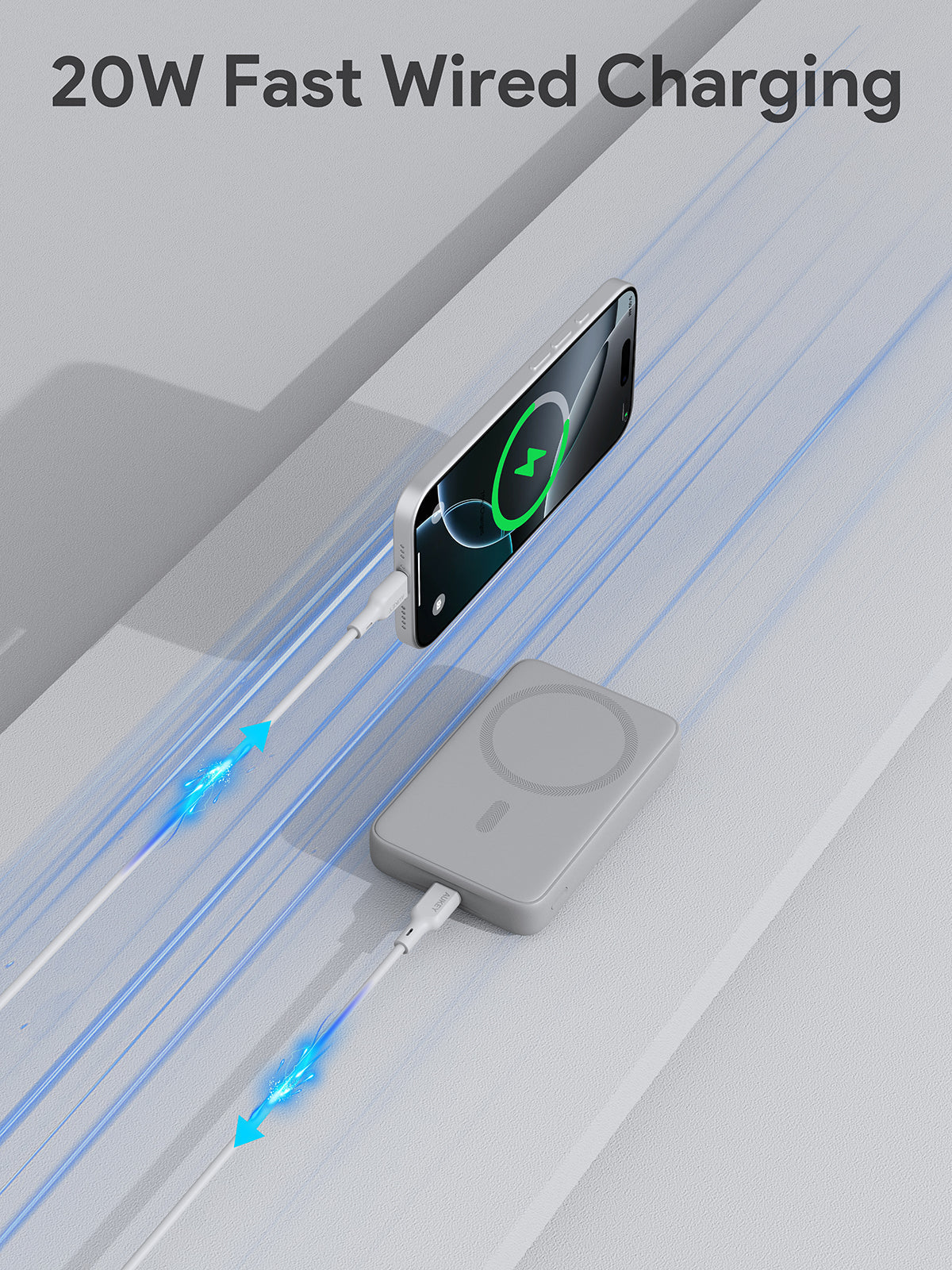 AUKEY MS04 MagFusion Slim 10000 Magnetische kabellose Lade-Powerbank