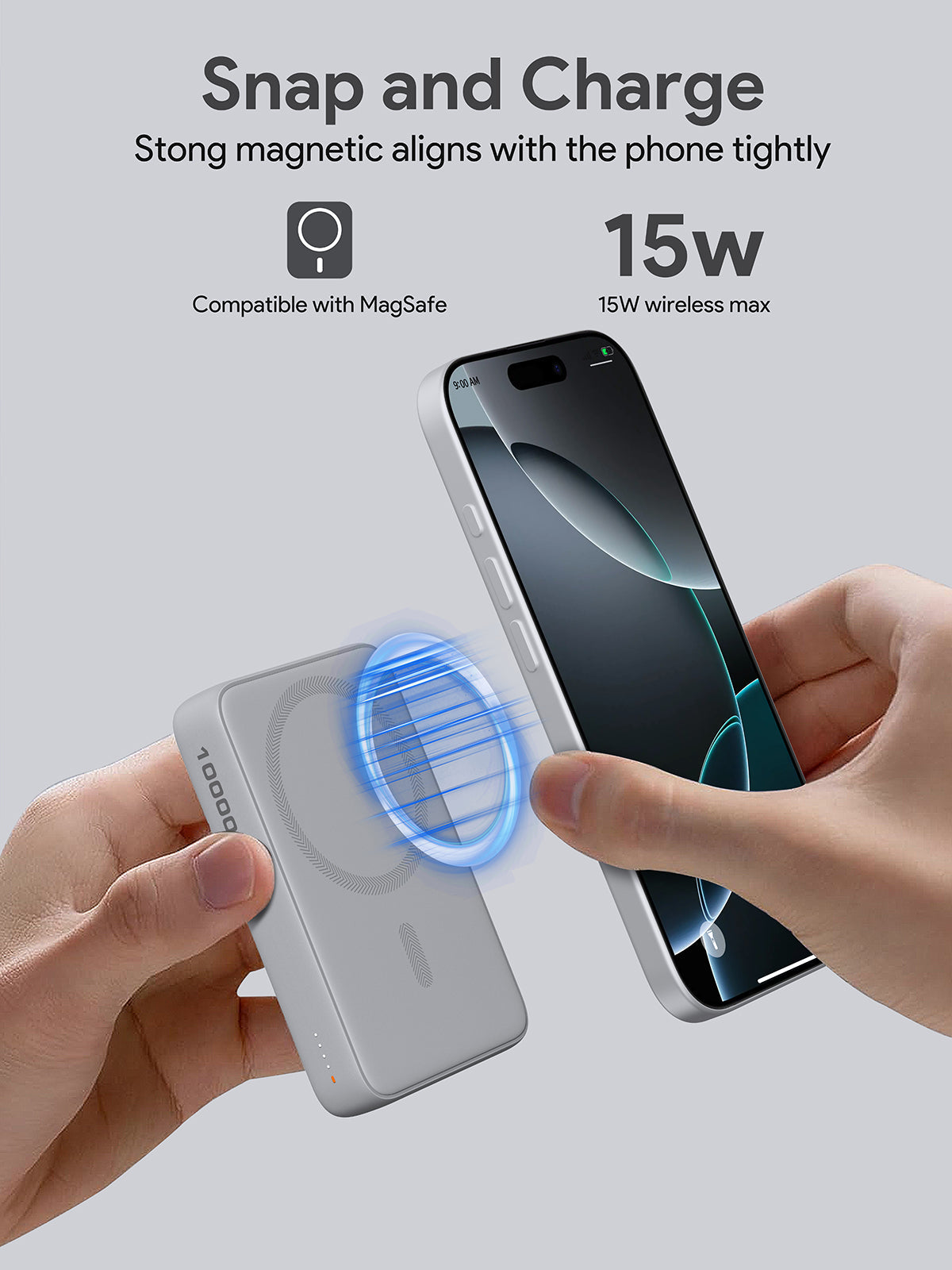 AUKEY MS04 MagFusion Slim 10000 Magnetische kabellose Lade-Powerbank