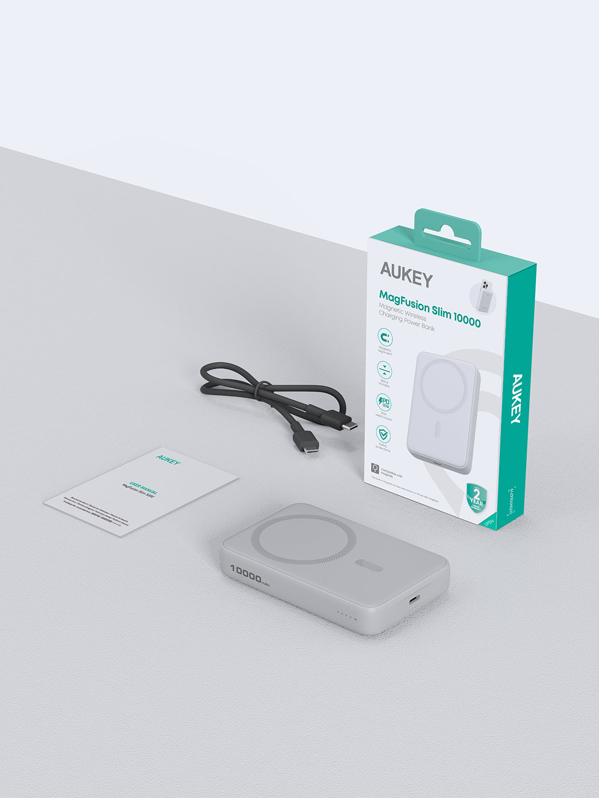 AUKEY MS04 MagFusion Slim 10000 Magnetische kabellose Lade-Powerbank