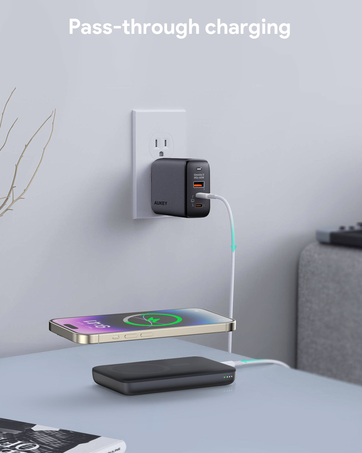 AUKEY PB-MS05 MagFusion 6700mAh magnetische kabellose Lade-Powerbank