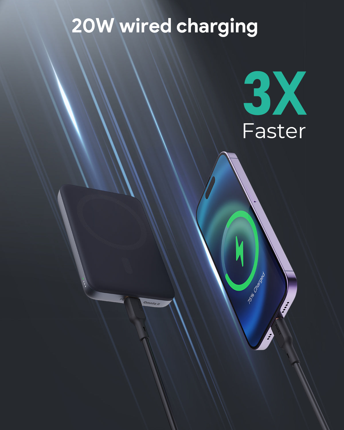 AUKEY PB-MS05 MagFusion 6700mAh magnetische kabellose Lade-Powerbank