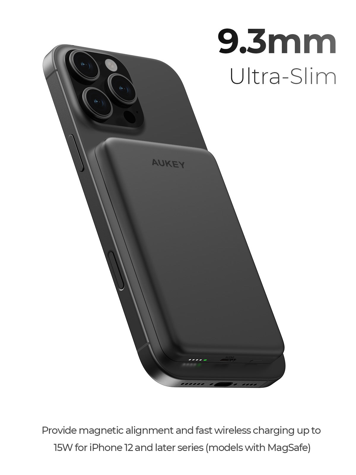 AUKEY PB-MS07 MagFusion M 5000mAh Qi2 Magnetische kabellose Lade-Powerbank