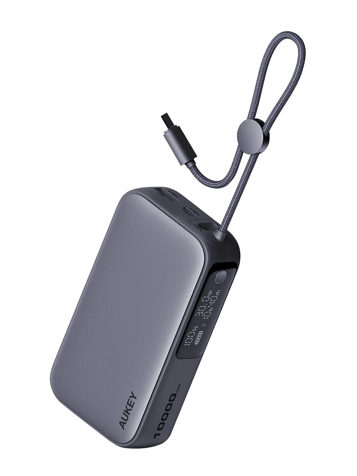 AUKEY PB-Y47 Spark Sling 10000 Kompakte Schnelllade-Powerbank mit integriertem USB-C-Kabel