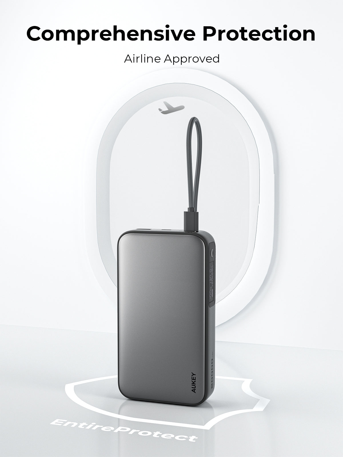 AUKEY PB-Y48 Spark Sling 20000 Kompakte Schnelllade-Powerbank mit integriertem USB-C-Kabel