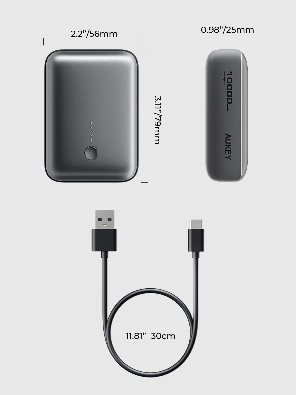 AUKEY PB-Y55 Spark Mini 10000 Kompakte Schnelllade-Powerbank
