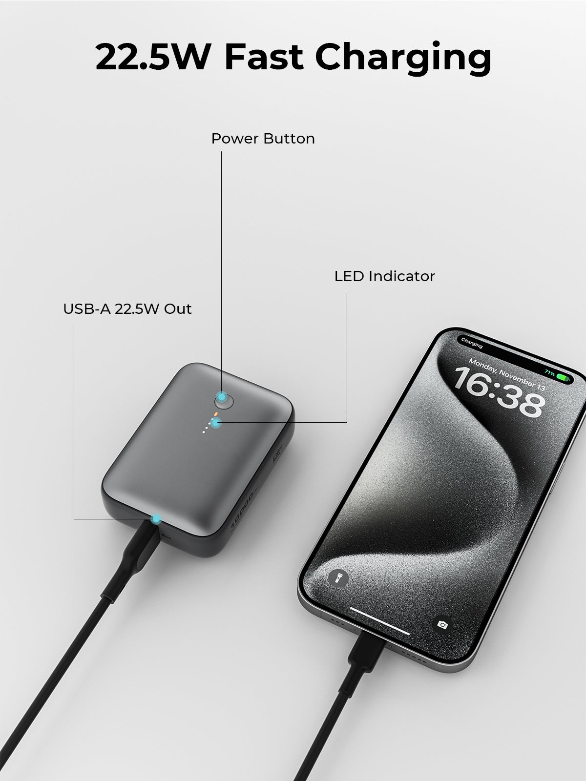 AUKEY PB-Y55 Spark Mini 10000 Kompakte Schnelllade-Powerbank