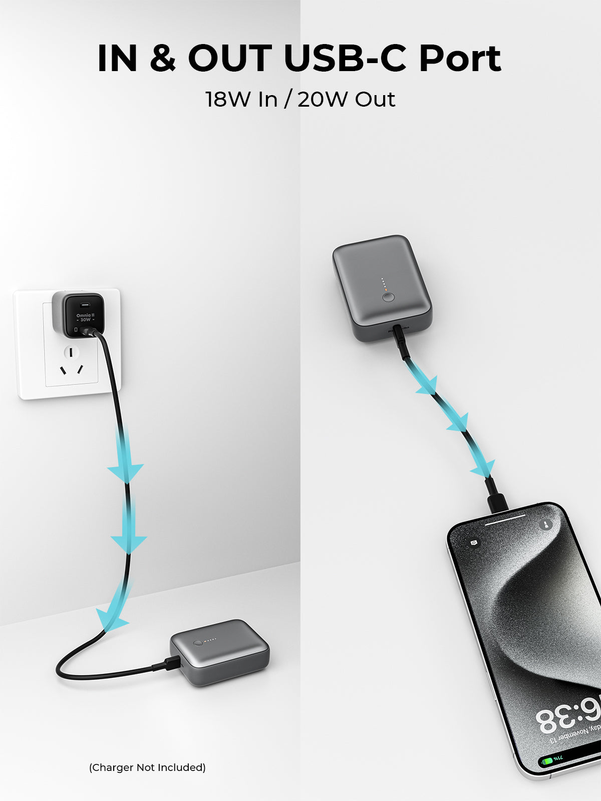 AUKEY PB-Y55 Spark Mini 10000 Kompakte Schnelllade-Powerbank