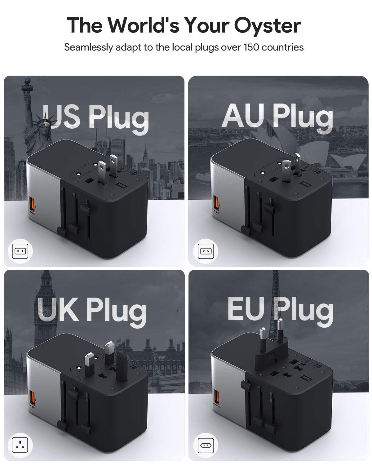 AUKEY PA-TA09A 100W GaN-Universaladapter