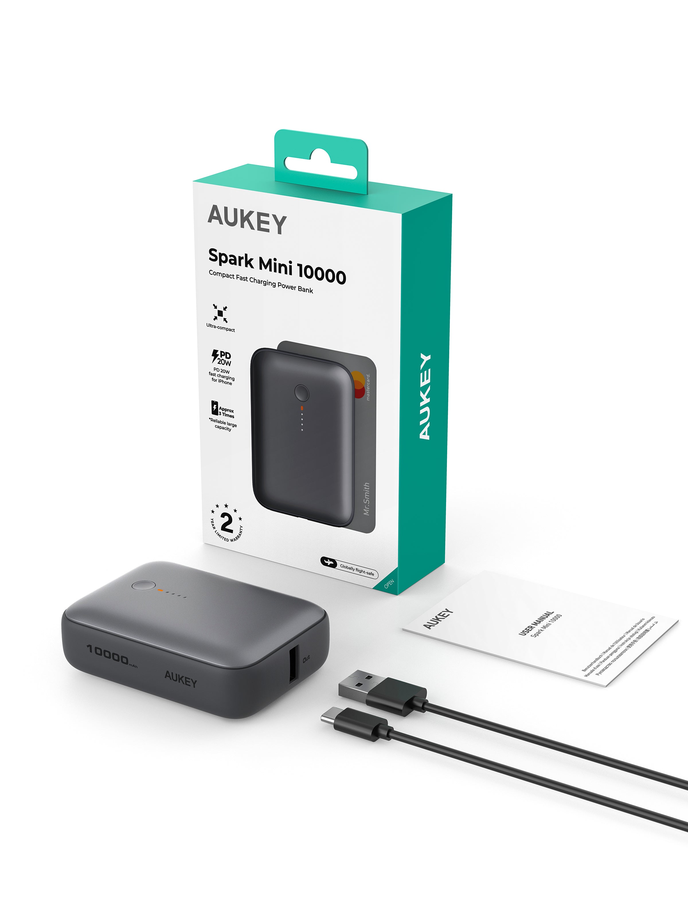 AUKEY PB-Y55 Spark Mini 10000 Kompakte Schnelllade-Powerbank