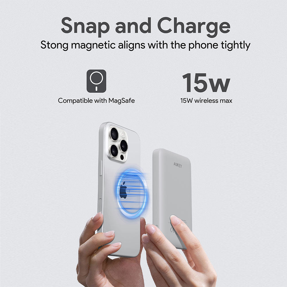 AUKEY PB-MS03 MagFusion Slim 5000 Magnetische kabellose Lade-Powerbank