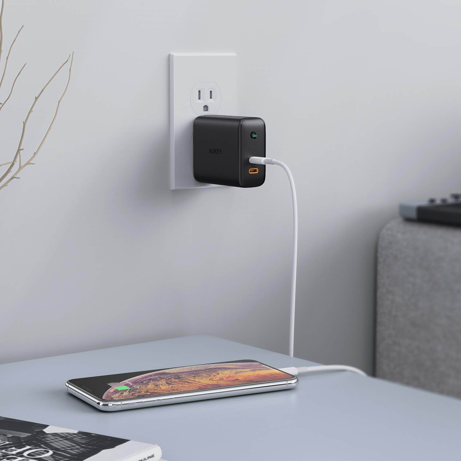 AUKEY PA-D2 Focus Duo 36W Dual-Port-PD-Ladegerät mit Dynamic Detect