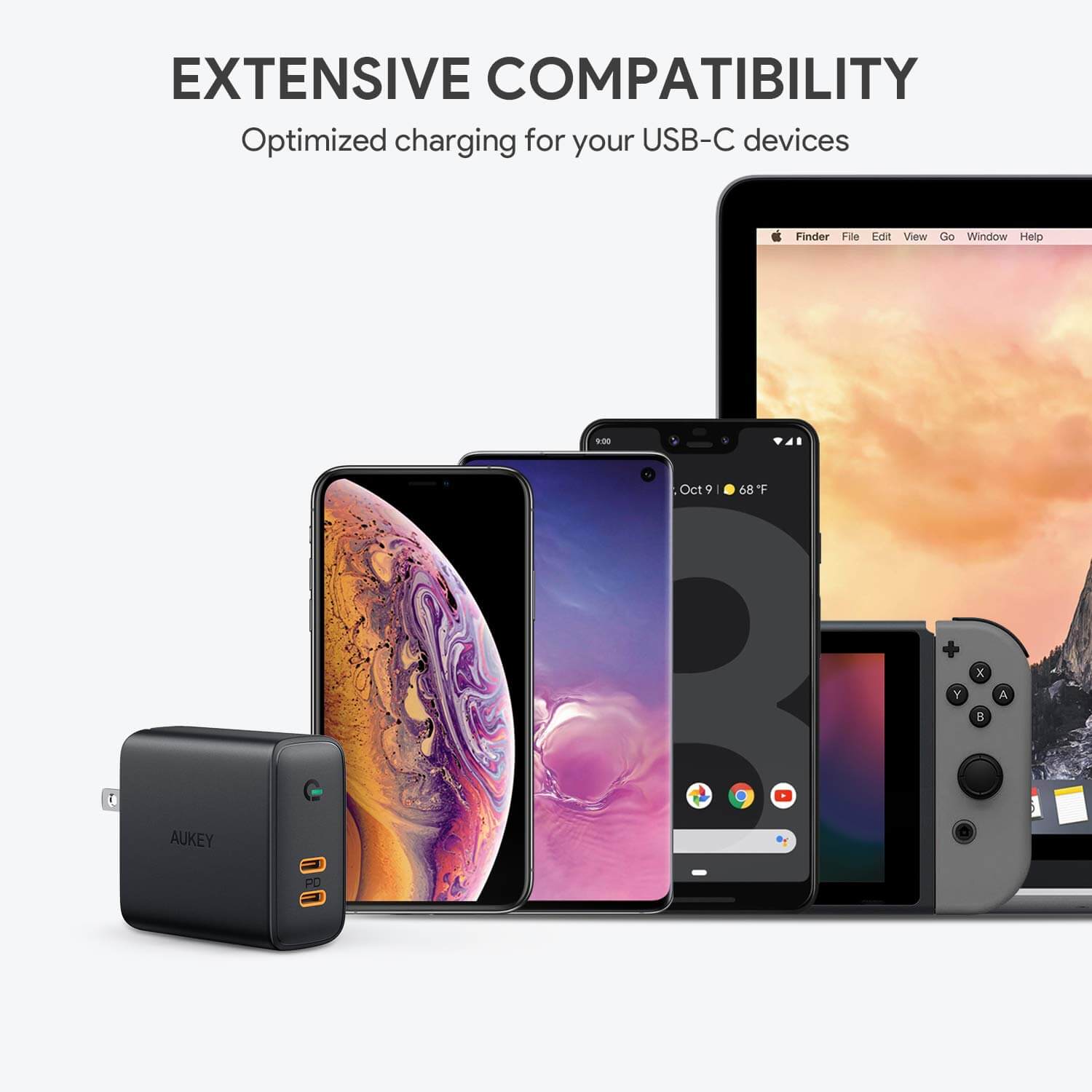 AUKEY PA-D2 Focus Duo 36W Dual-Port-PD-Ladegerät mit Dynamic Detect