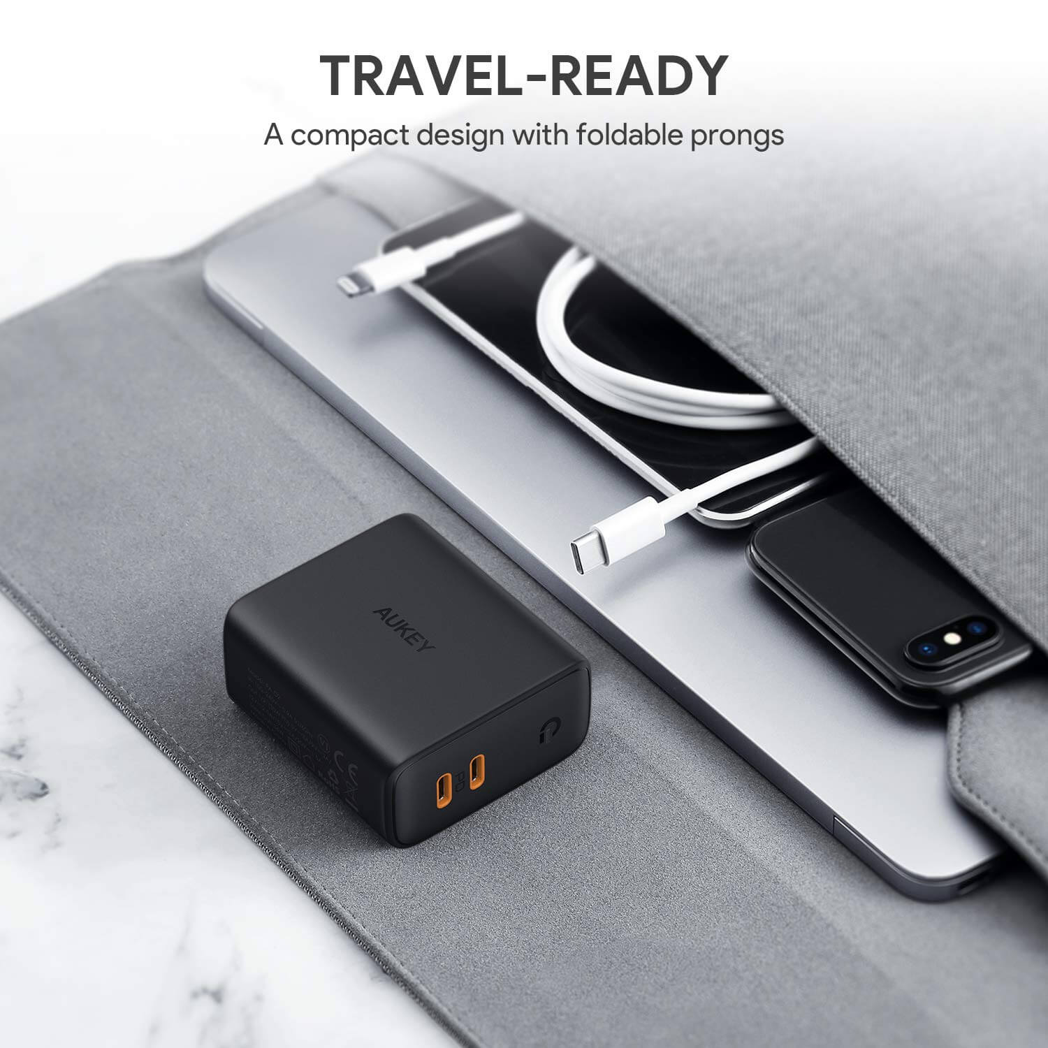 AUKEY PA-D2 Focus Duo 36W Dual-Port-PD-Ladegerät mit Dynamic Detect