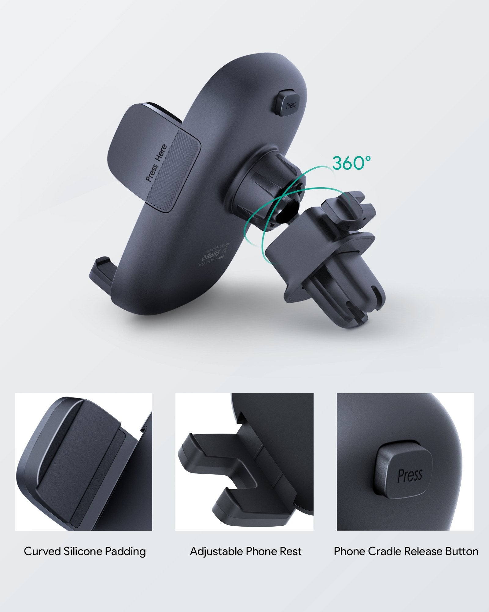 AUKEY HD-C58 Handyhalterung Auto Luftauslass-Halterung mit Verbesserter Clip, KFZ-Handyhalter