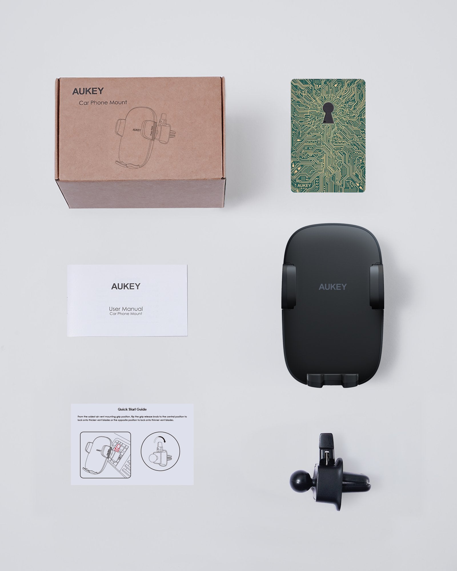 AUKEY HD-C58 Handyhalterung Auto Luftauslass-Halterung mit Verbesserter Clip, KFZ-Handyhalter