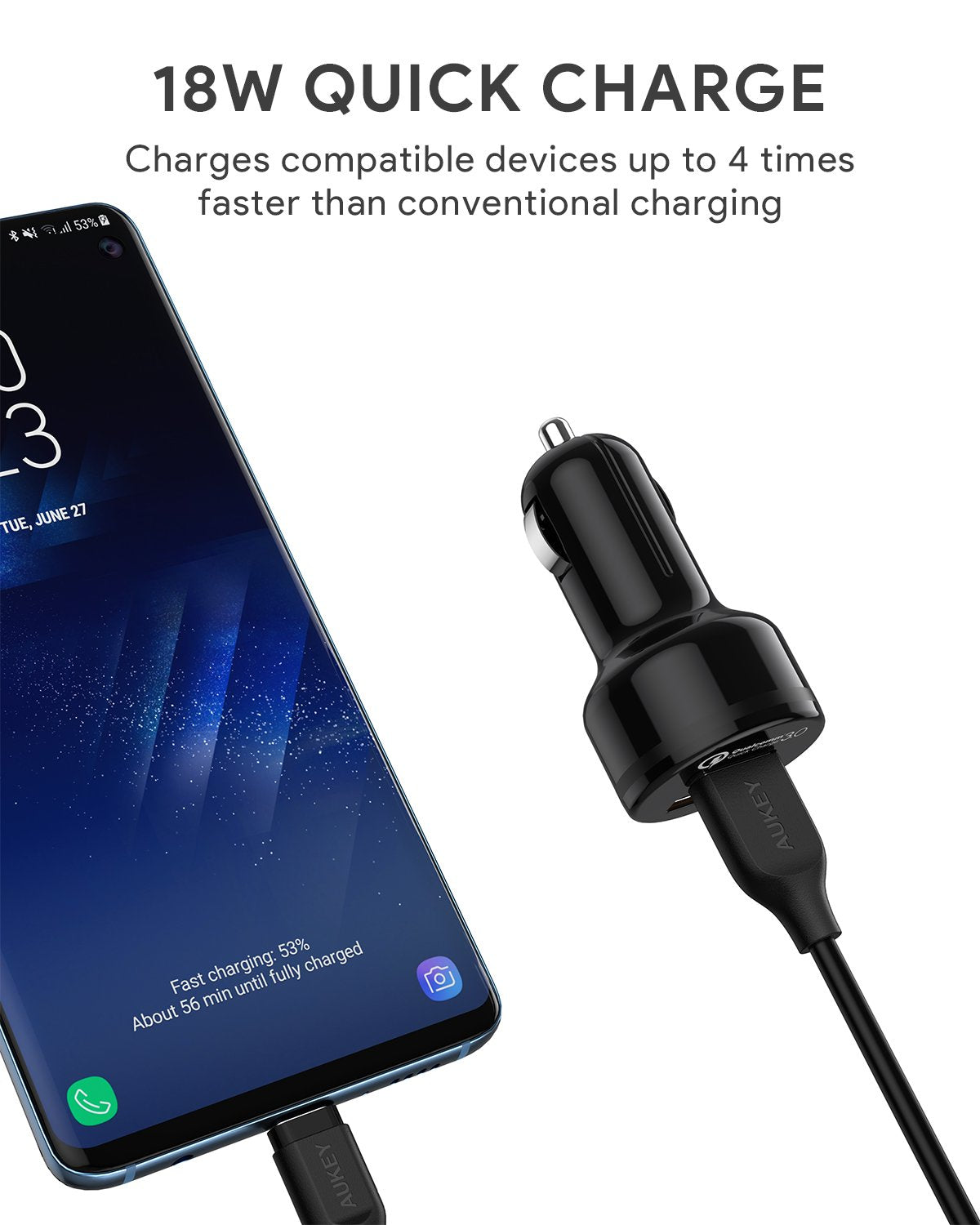 AUKEY CC-T8 das Autoladegerät ist mit allen USB-betriebenen Geräten kompatibel