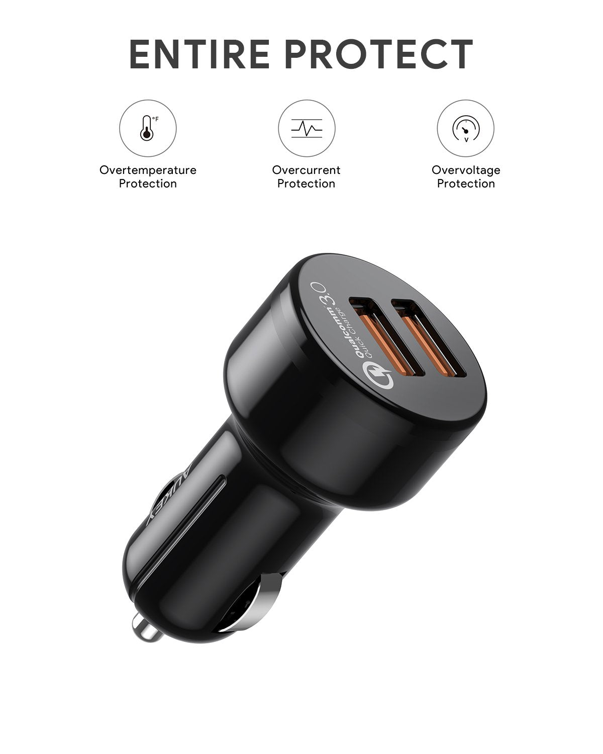 AUKEY CC-T8 das Autoladegerät ist mit allen USB-betriebenen Geräten kompatibel