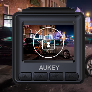 AUKEY DRA5 Mini-Dashcam, Dashcam mit 1080p Full HD, LCD-Display mit 1,5 Zoll, Autokamera mit 170°-Weitwinkelobjektiv, Schwarz