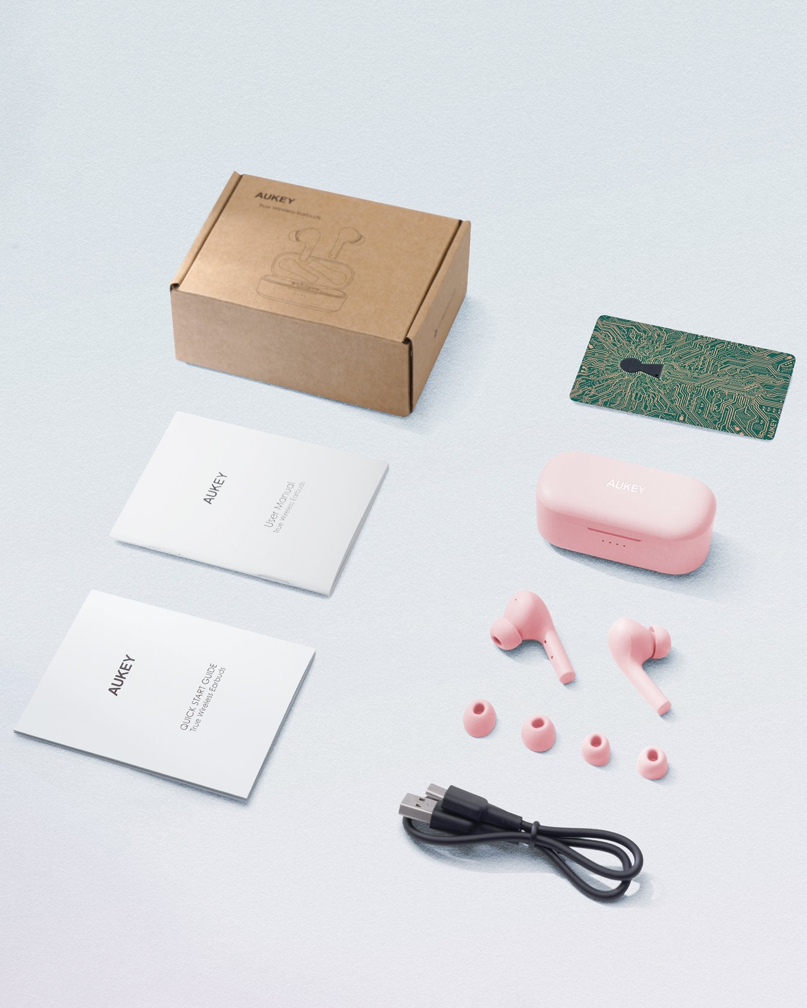 AUKEY EP-T21S Move - Kompakte Kabellose Ohrhörer 3D Surround Sound Pink