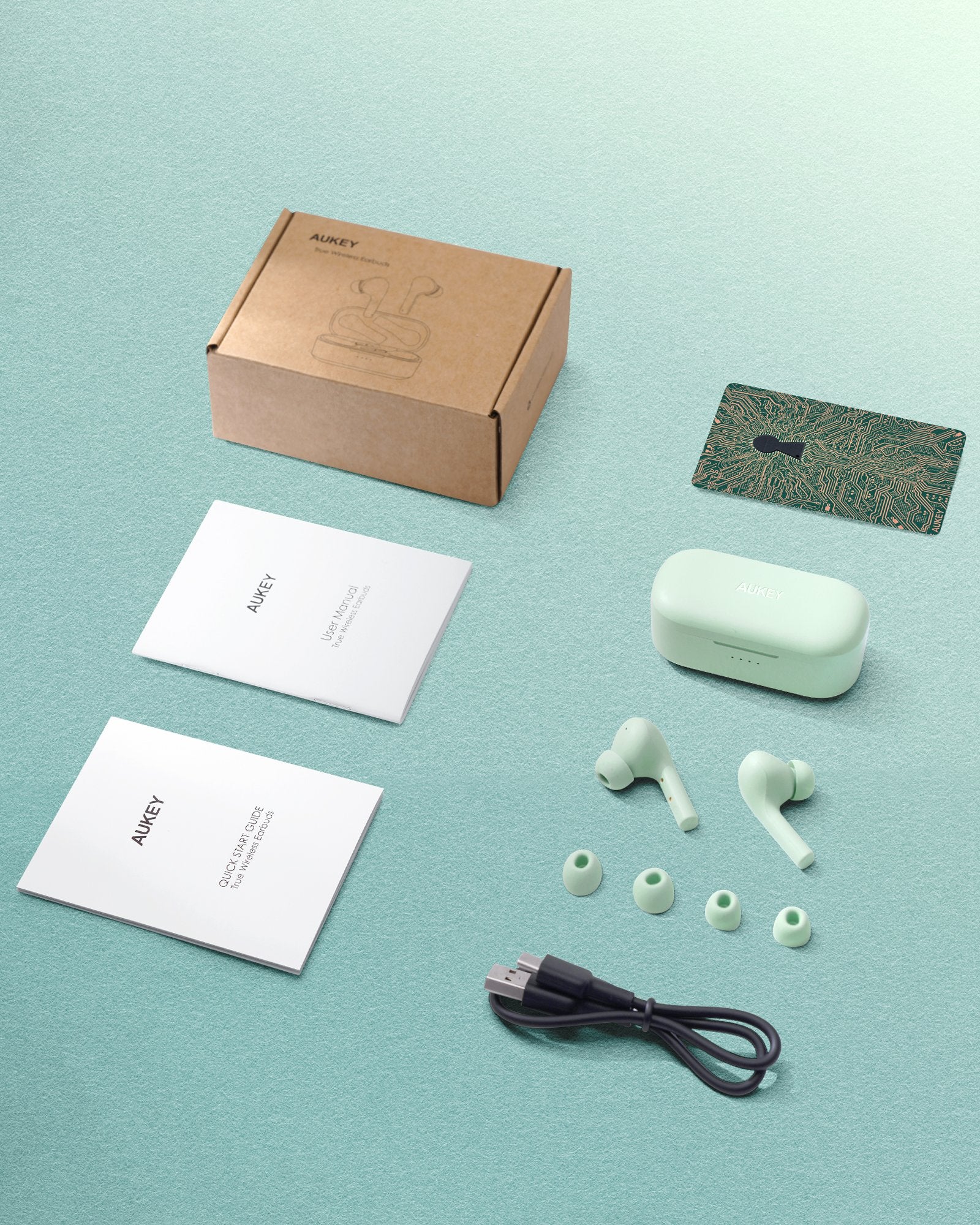 AUKEY EP-T21S Move - Kompakte Kabellose Ohrhörer 3D Surround Sound Grün