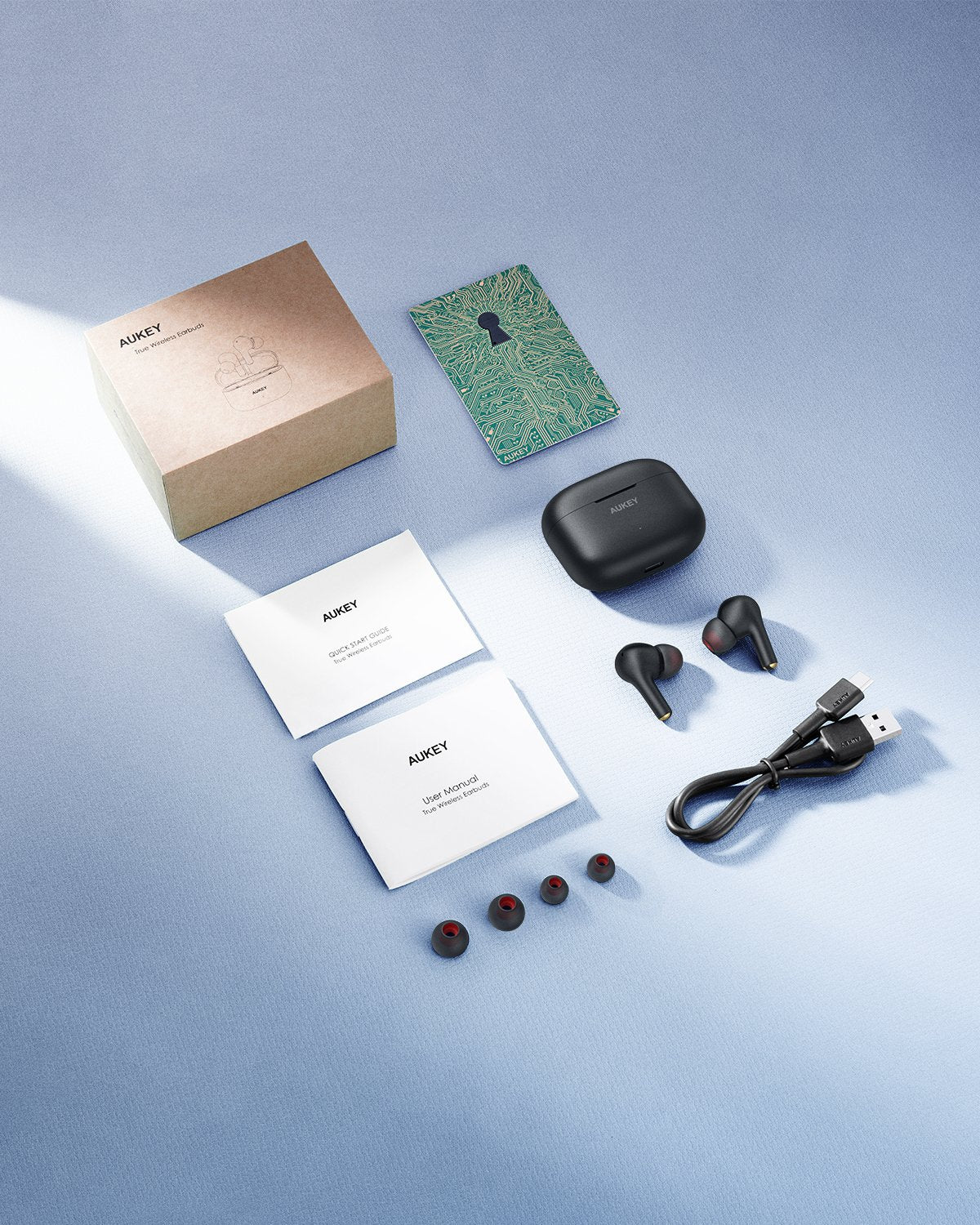 AUKEY EP-T27 Soundstream Kabellose Ohrhörer mit Geräuschunterdrückung und IPX7 wasserdicht, Bluetooth-Kopfhörer Schwarz