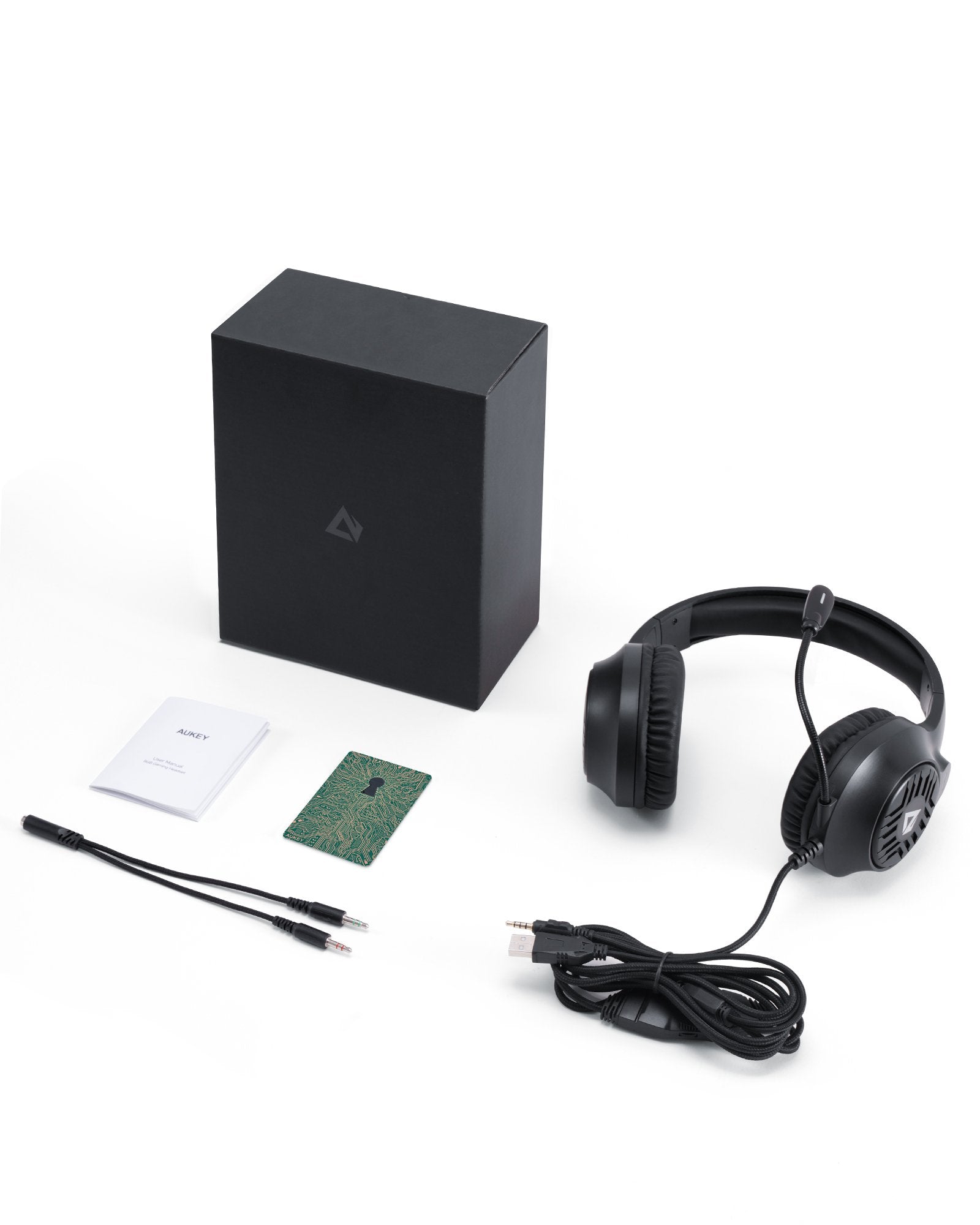 AUKEY GHX1 RGB-Gaming-Headset mit Stereo-Sound 50 mm Treiber Mikrofon mit Geräuschunterdrückung