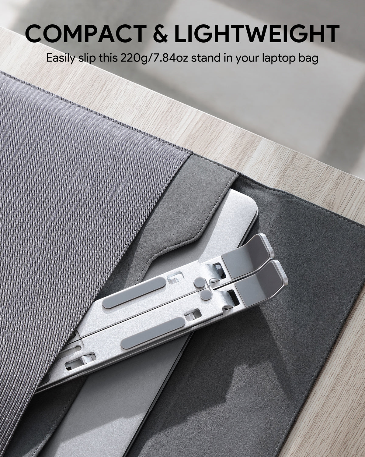 AUKEY HD-LT07 Laptop-Ständer, verstellbarer und tragbarer Laptop- und Tablet-Ständer, faltbarer Laptop-Riser aus Aluminiumlegierung