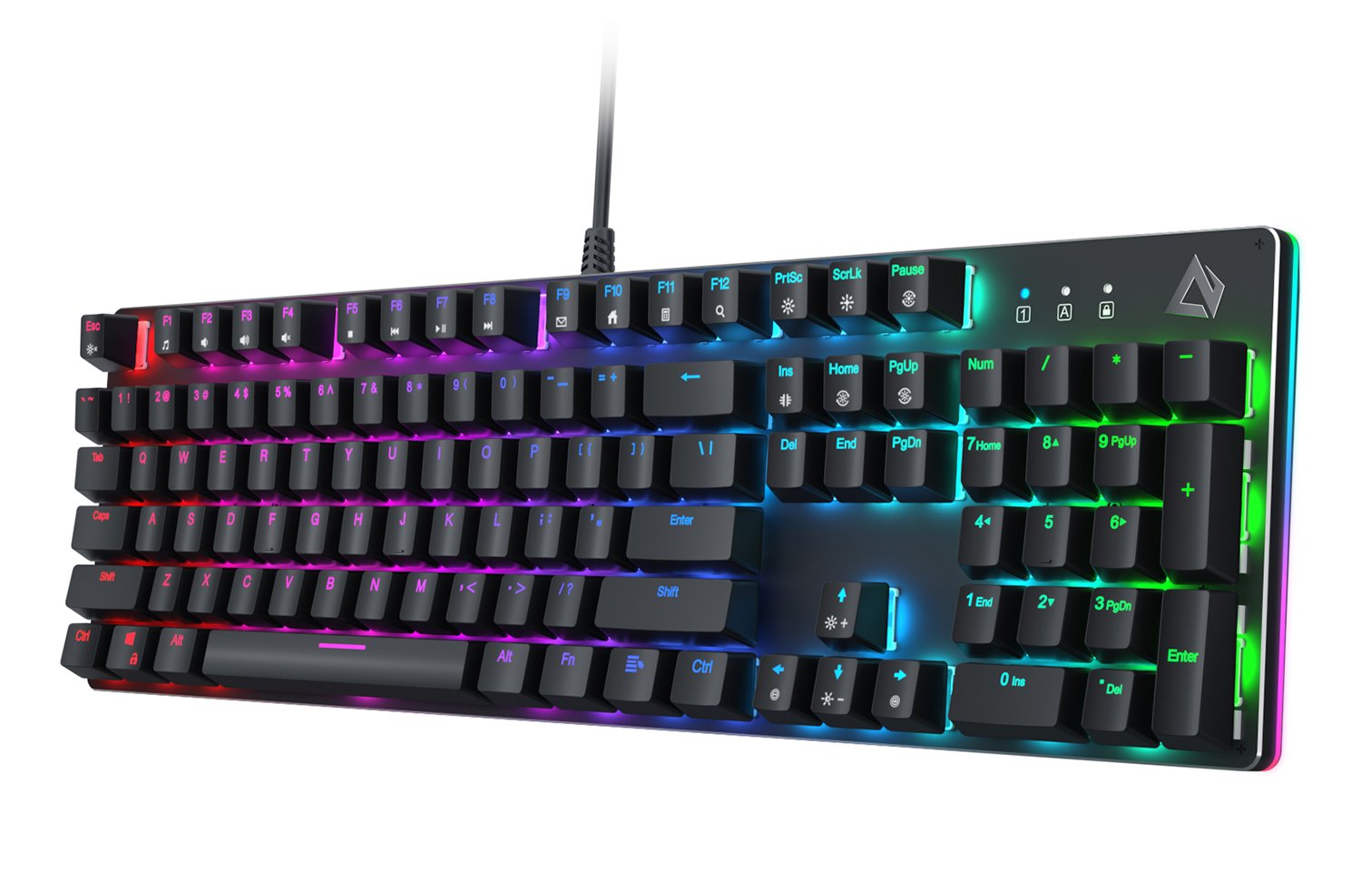 AUKEY KMG12 Mechanische Tastatur (QWERTZ Layout) Blaue Schalter 104 key mit Gaming-Software