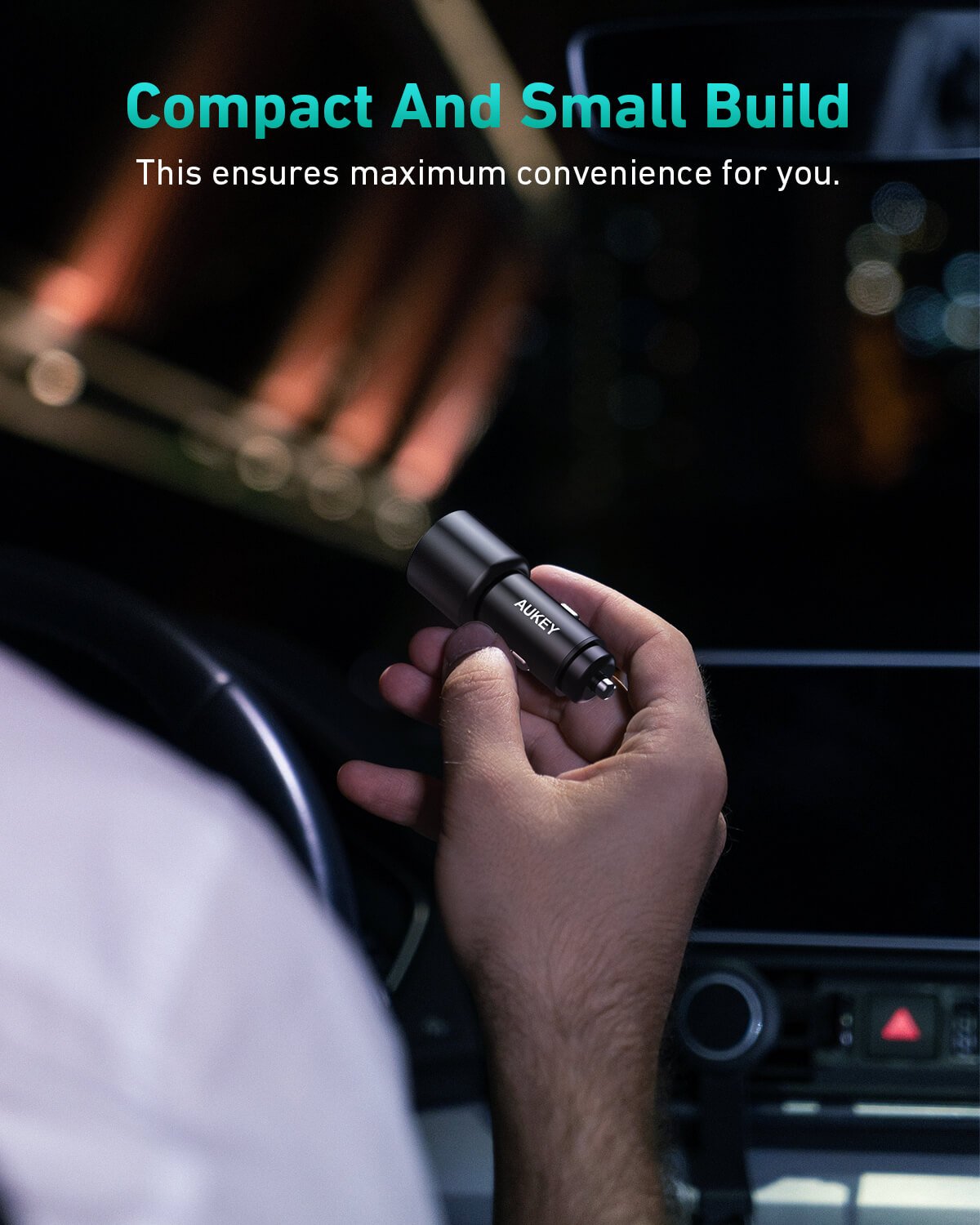 AUKEY CC-Y18S Dual (USB-C/USB-A) LED-Autoladegerät – 36 W