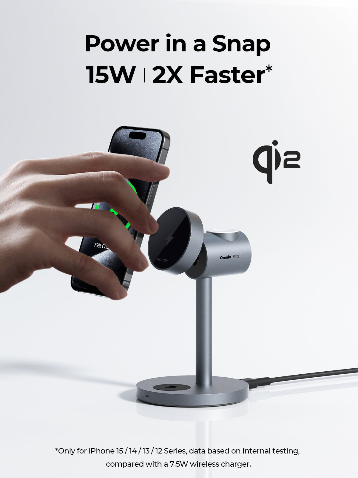 AUKEY LC-MC311 MagFusion Qi2 3-in-1 Kabellose Ladestation