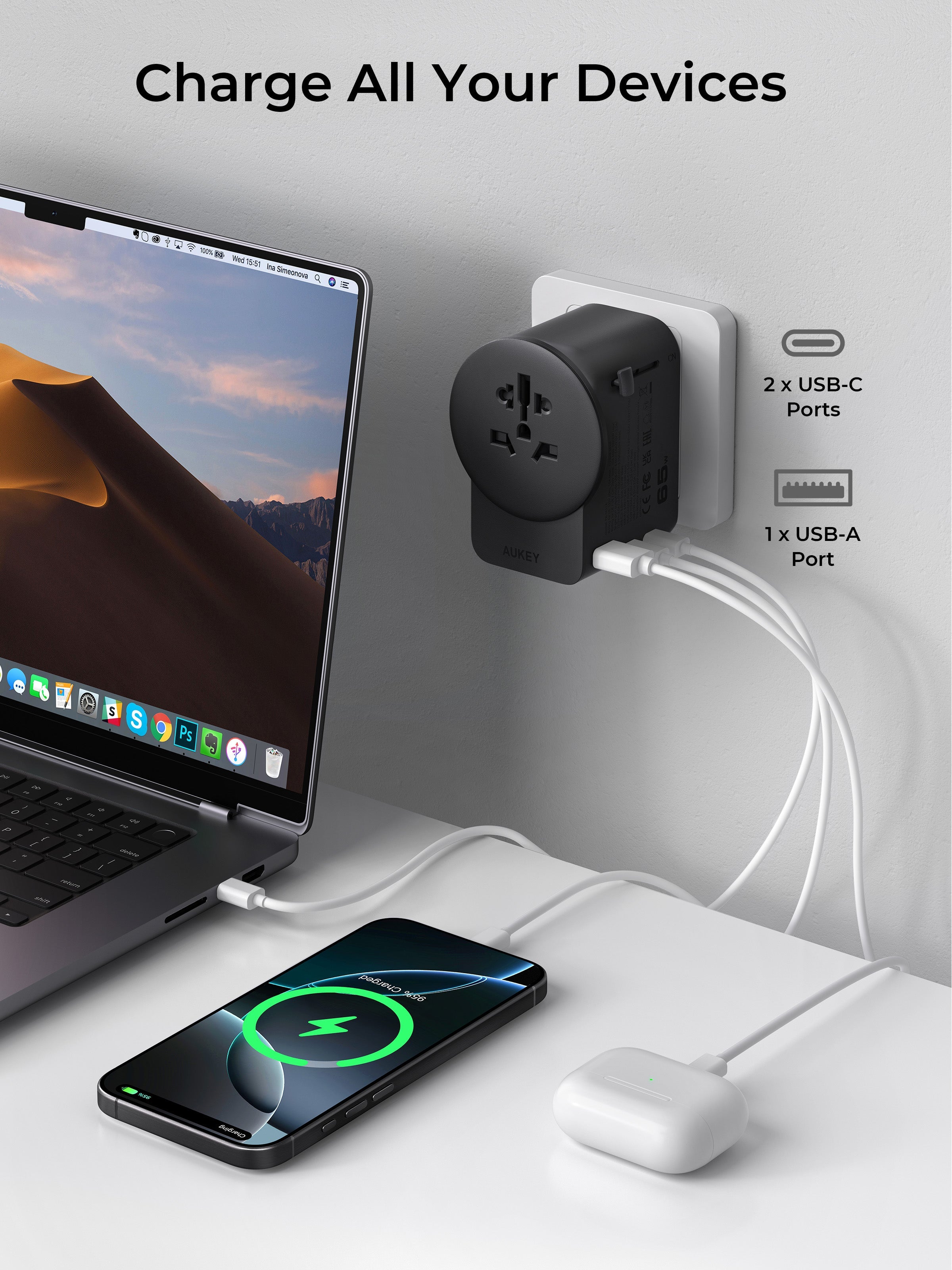 AUKEY PA-TA11A 65W GaN-Universaladapter